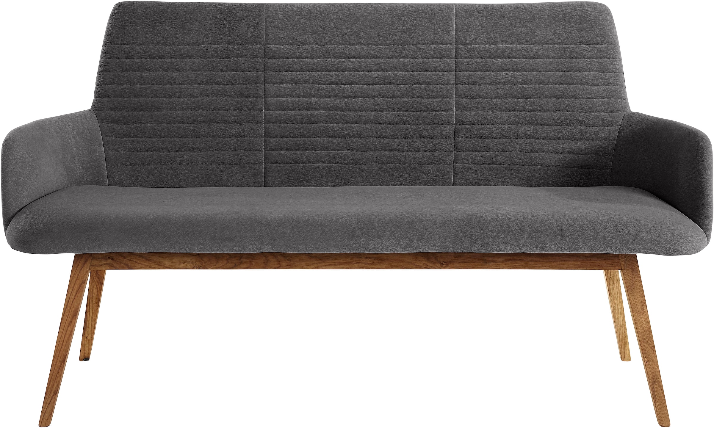 GOODproduct Sitzbank »Alessja«, (1 St.), Breite 160 cm, Bezug aus Microfaser, Gestell aus Eiche Massivholz