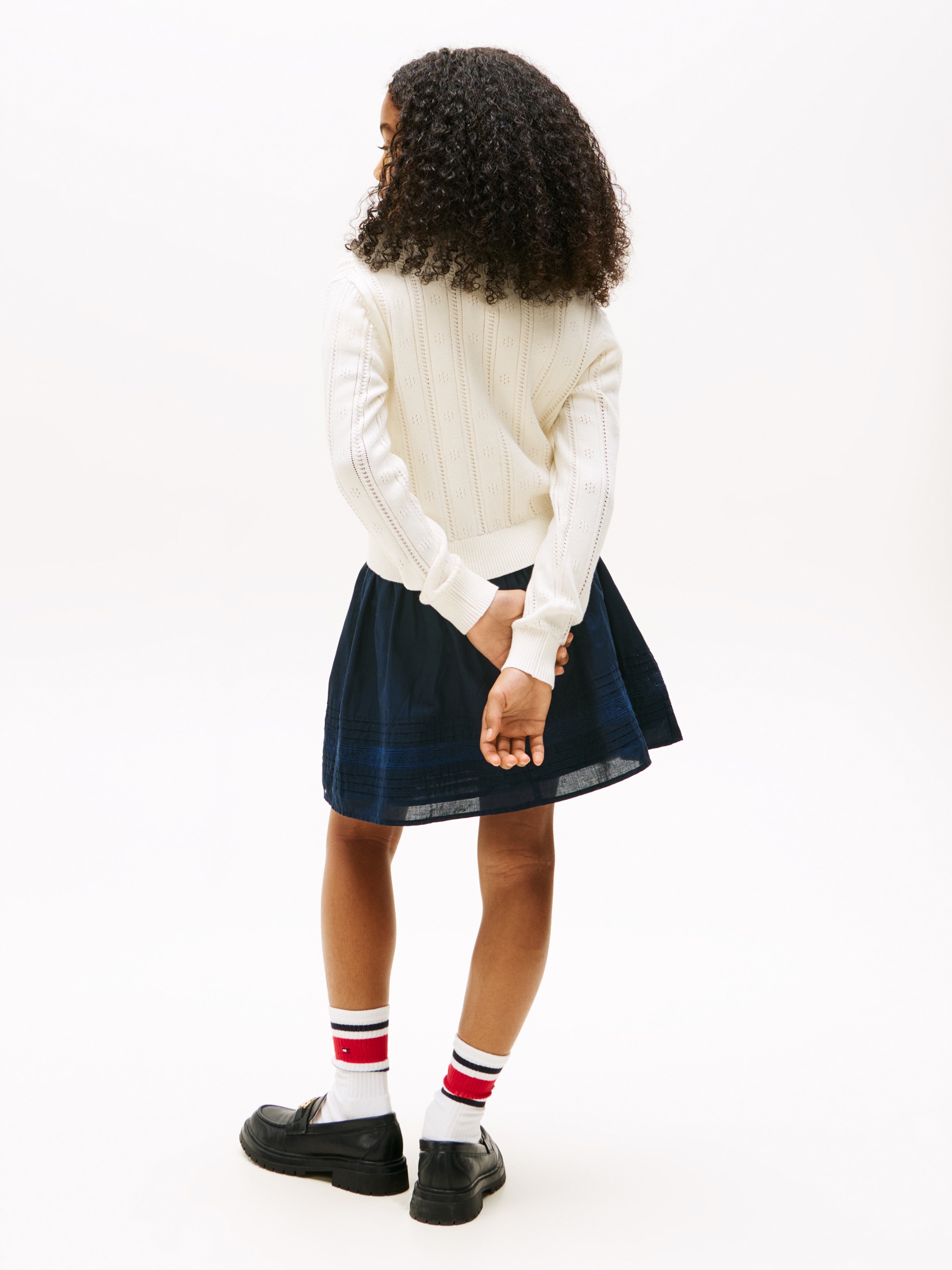Tommy Hilfiger Strickjacke »POINTELLE CARDIGAN LS«, für Kinder bis 16 Jahre, mit süssem Muster
