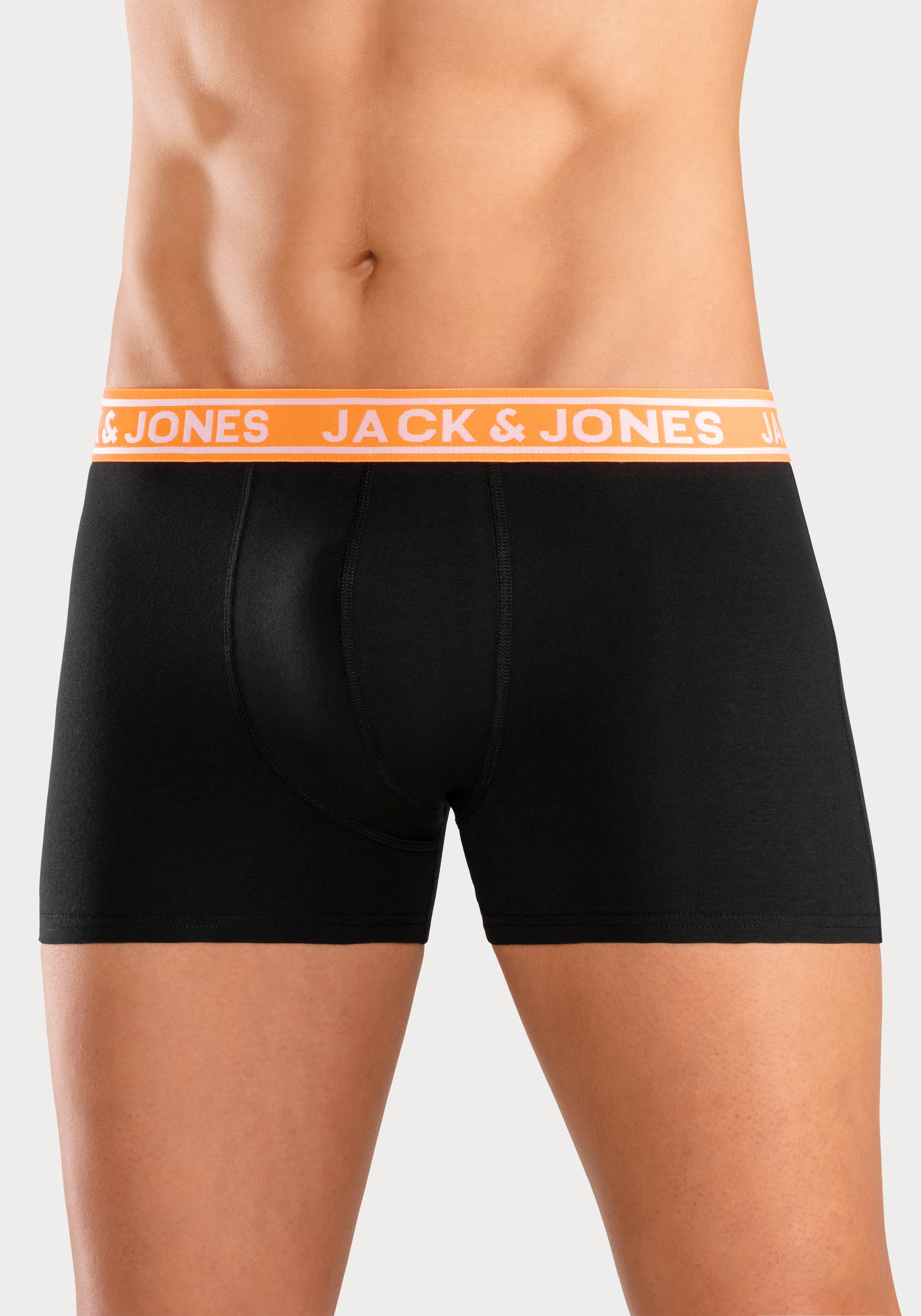 Jack & Jones Trunk »JACCRISP im 6er Pack mit Logobund und Stretchkomfort«, (Packung, 6 St.), unifarben mit Farbeinsatz, modisch, eng anliegend, Baumwollmischung
