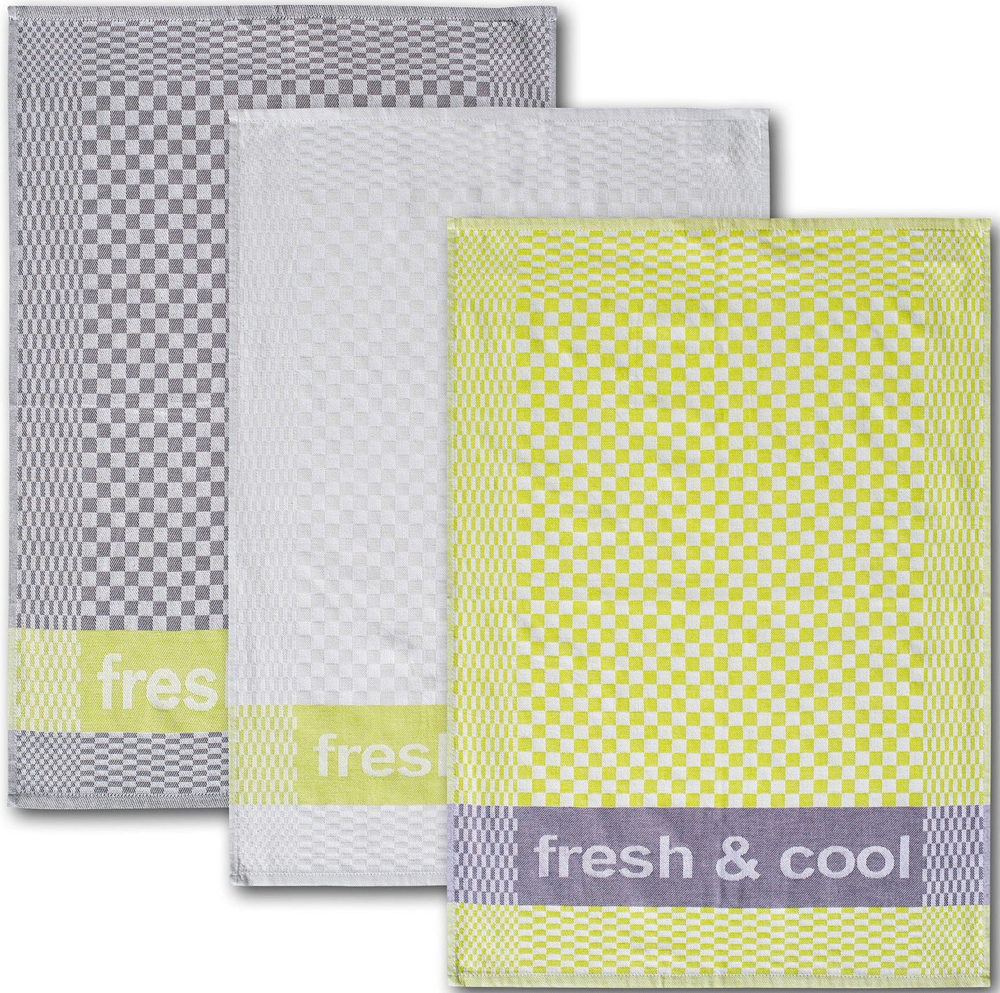 Dyckhoff Geschirrtuch "Fresh & Cool, Maße je Tuch ca. 50x70 cm" mit drei verschiedenen Motiven