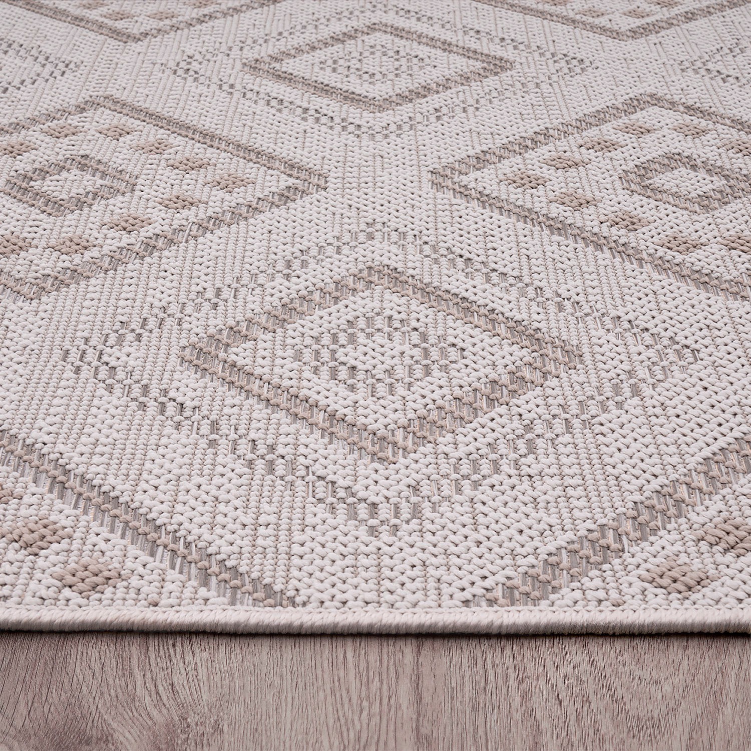 Paco Home Teppich »Vermont 184«, rechteckig, 4 mm Höhe, Flachgewebe, modernes Design mit Rauten, gesteift, Outdoor geeignet