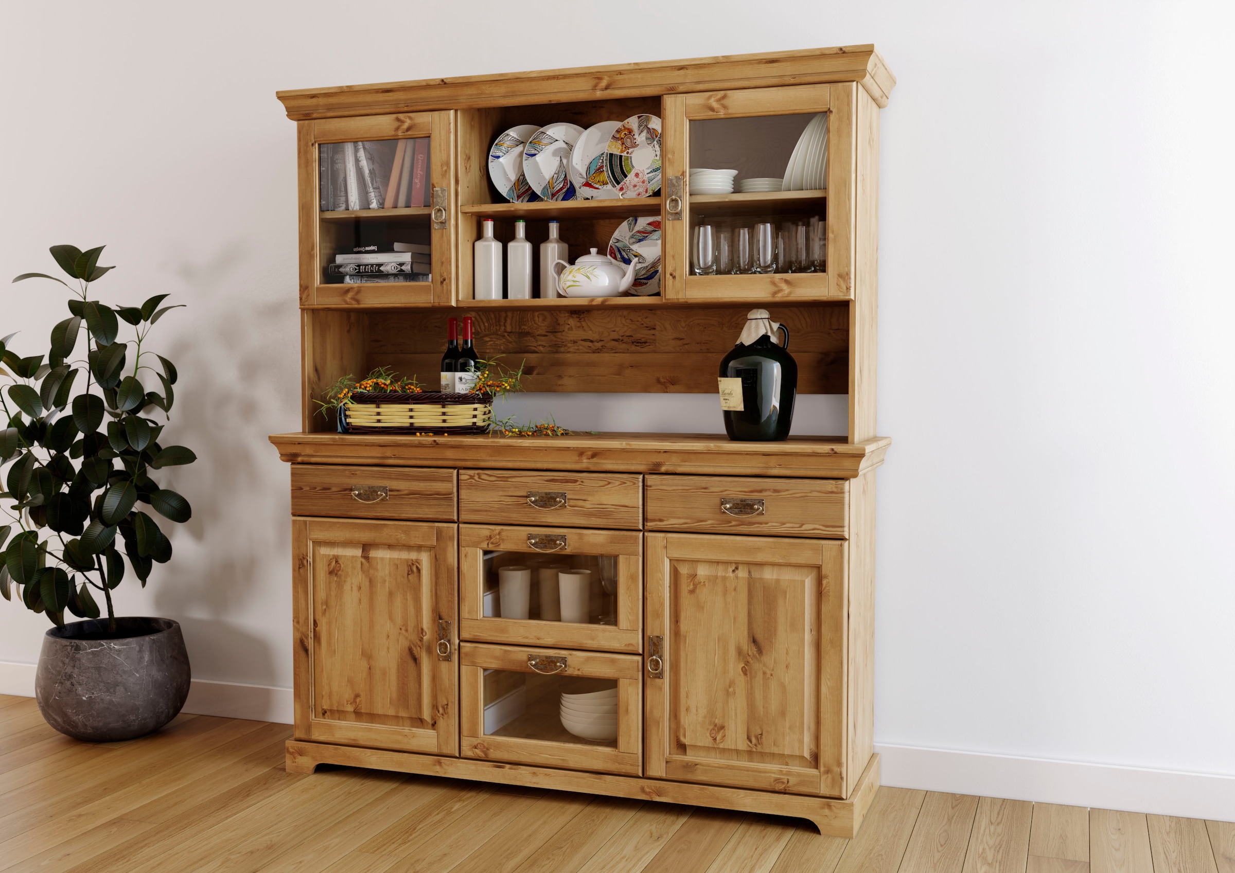 Home affaire Buffet »Rügen«, zertifiziertes Massivholz, im Landhausstil