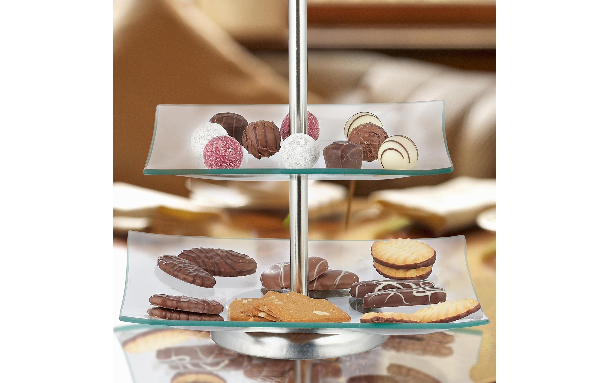 relaxdays Etagere »eckig, 2-stufig,«