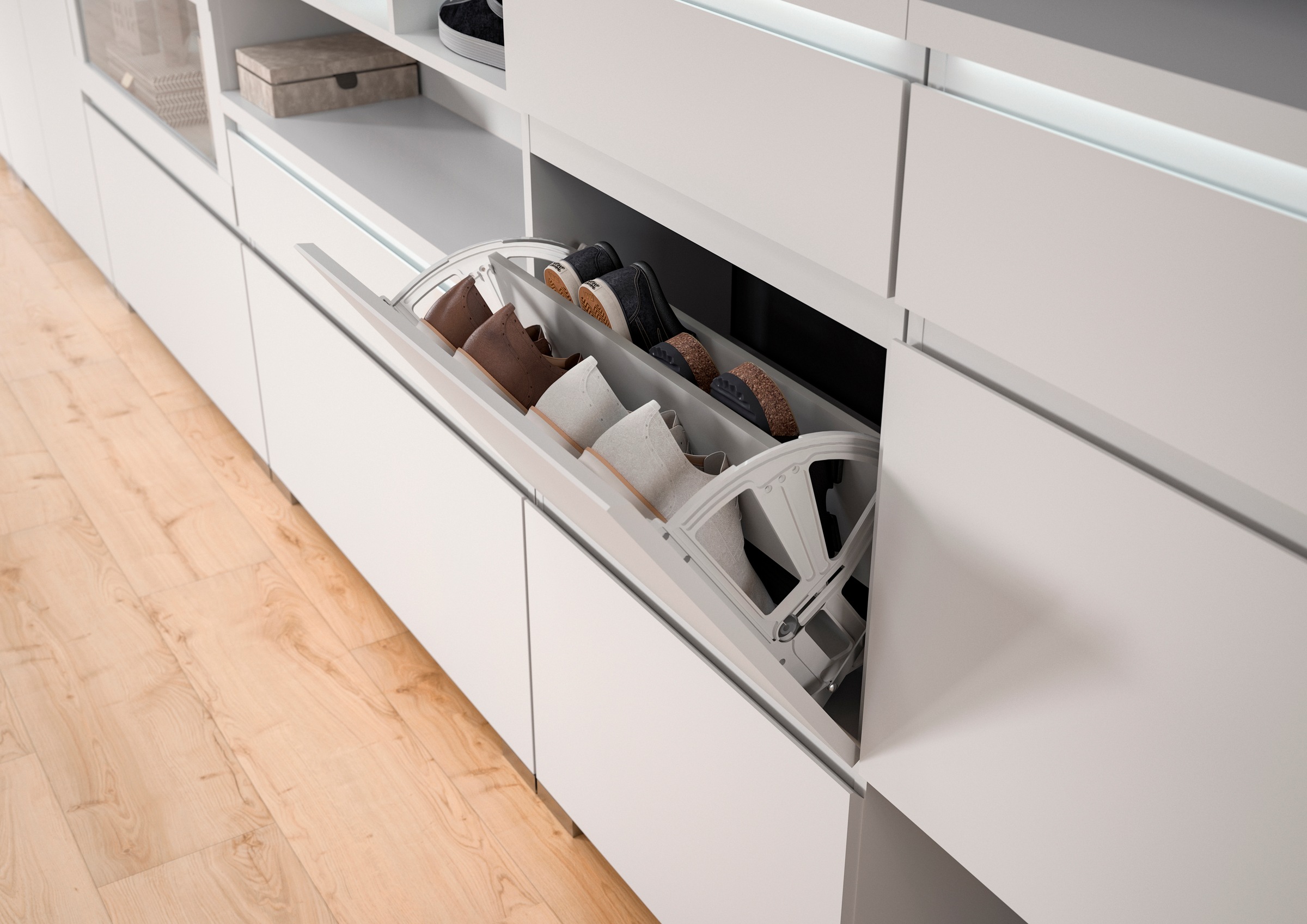INOSIGN Schuhschrank »Skoskap, Tiefe 18cm, 3 Klappen mit Schuhwalze, Platz für 9 Schuhpaare«, Schuhkipper, Schuhkommode, Schuhregal, Kommode, Anrichte