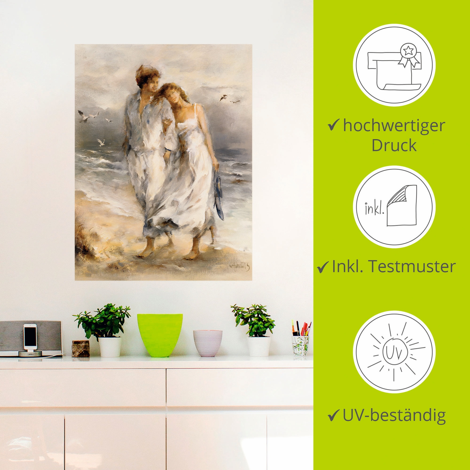 Artland Wandbild »Verliebt«, Paar, (1 St.), als Leinwandbild, Poster, Wandaufkleber in verschied. Grössen