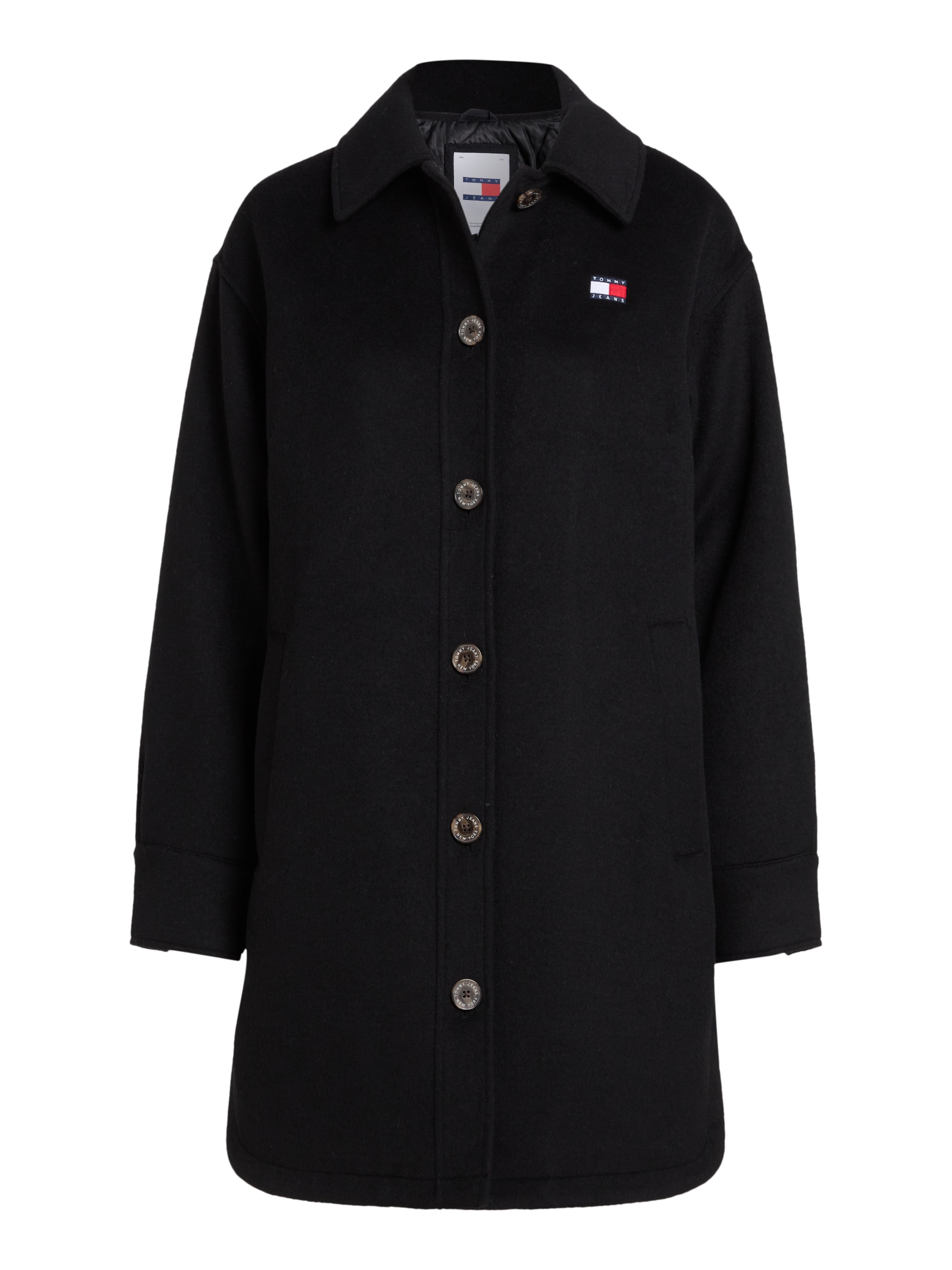 Tommy Jeans Kurzmantel »TJW WOOL COAT EXT«, mit Logostickerei