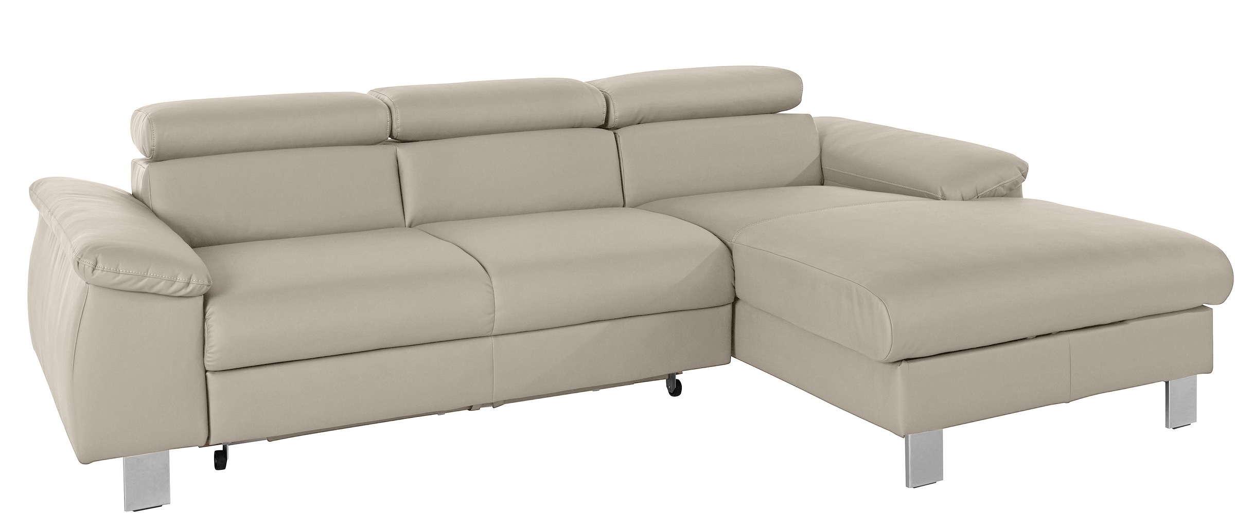 COTTA Ecksofa Komaris, Ecksofa, wahlweise mit RGB-LED-Beleuchtung und Bettfunktion/Bettkasten