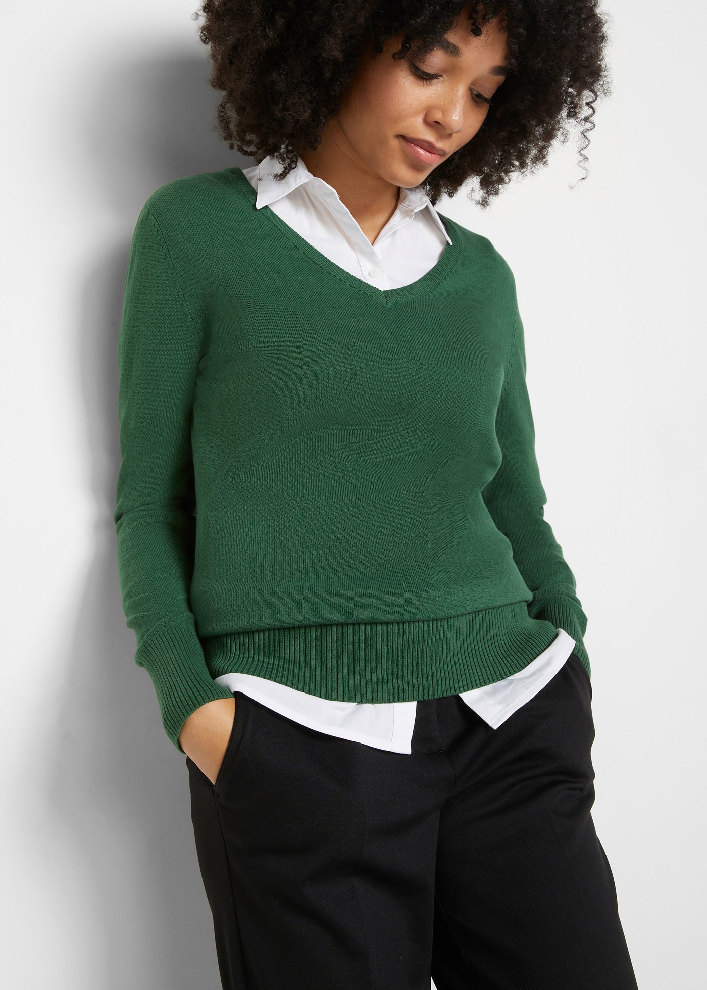 bonprix Strickpullover »Feinstrickpullover« mit V-Ausschnitt