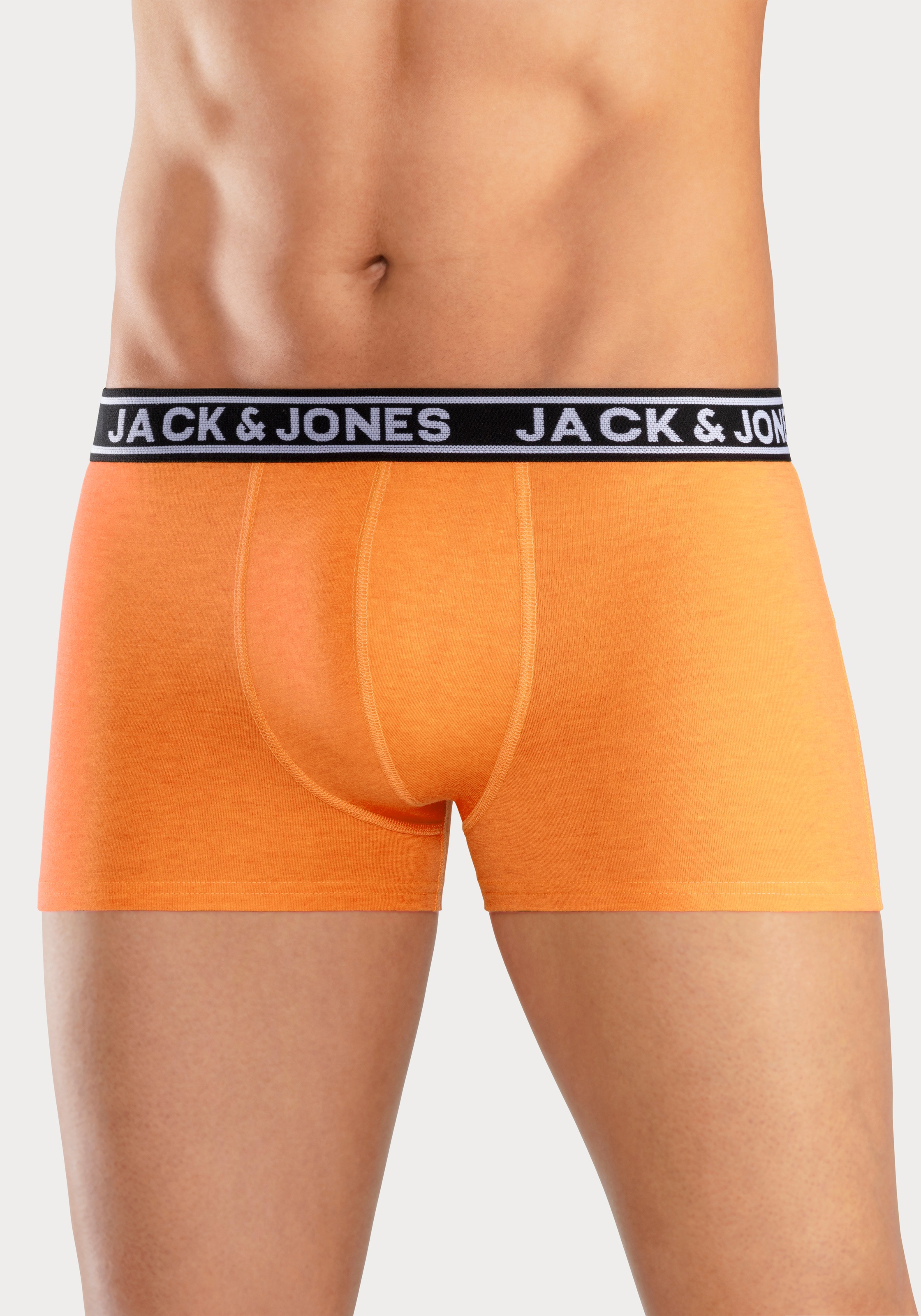 Jack & Jones Trunk »JACCRISP im 6er Pack mit Logobund und Stretchkomfort«, (Packung, 6 St.), unifarben mit Farbeinsatz, modisch, eng anliegend, Baumwollmischung