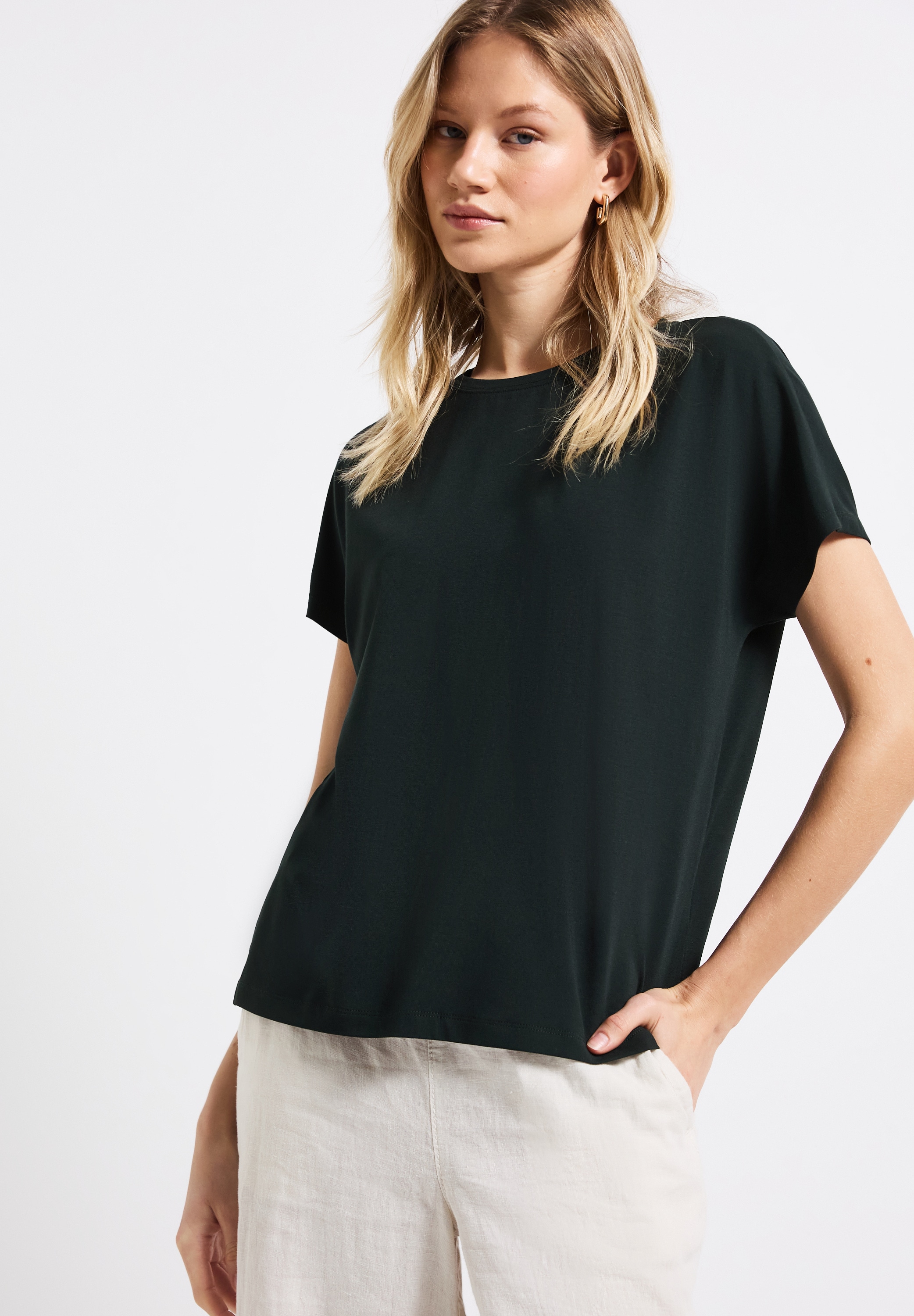 STREET ONE Shirttop »Style Crista« mit hängenden Schultern