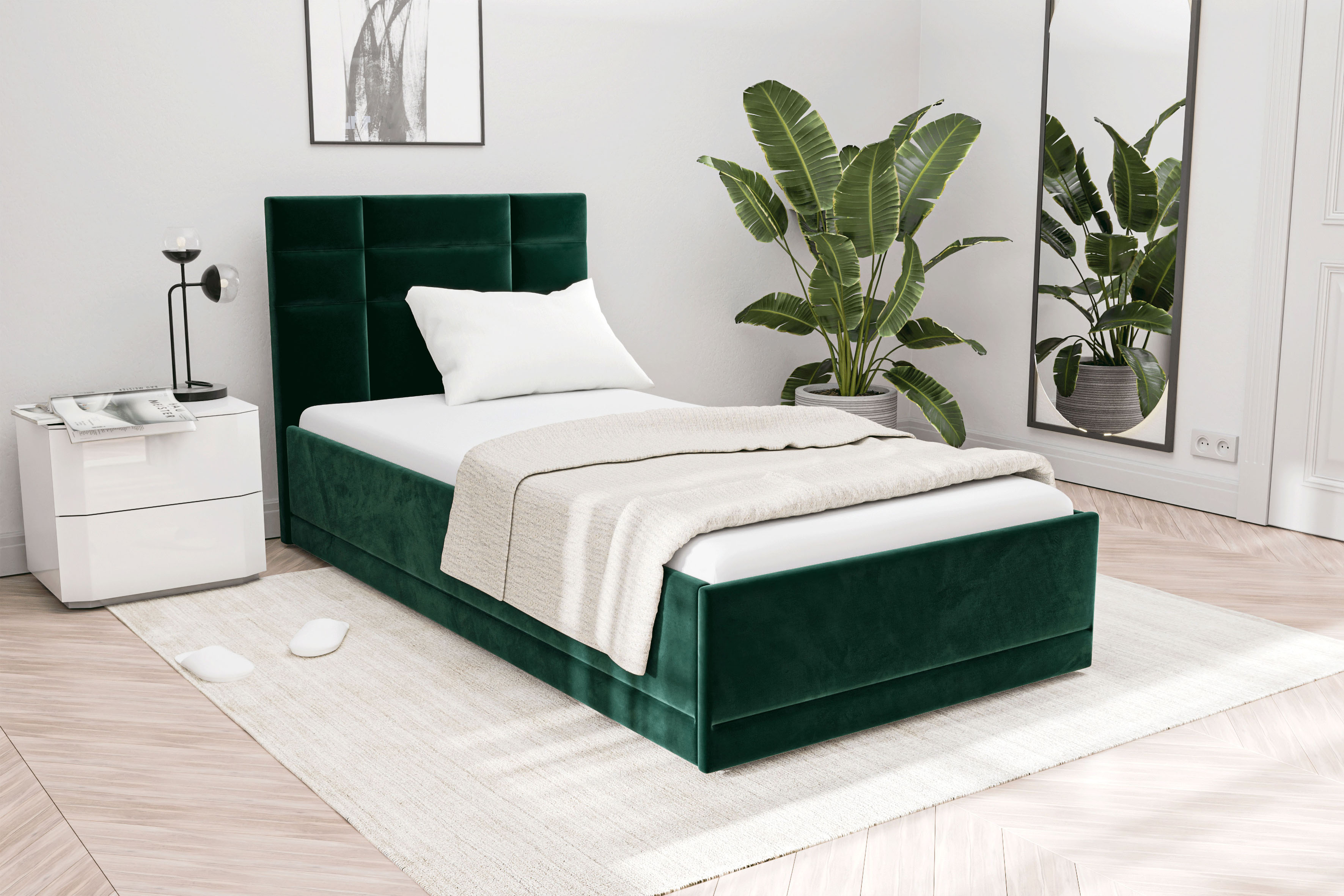 Westfalia Schlafkomfort Polsterbett "Prag" 3 Matraztenarten wählbar, mit und ohne Bettkasten