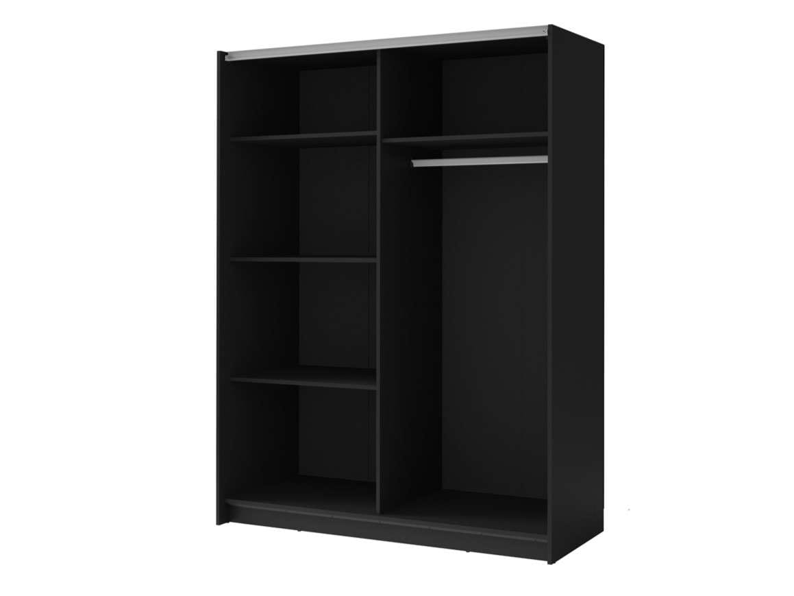 Home affaire Kleiderschrank »Kleiderschrank Camden mit Spiegel, 4 Einlegeböden und Kleiderstange«, Garderobe mit 2 Schwebetüren und Lamellen, BxHxT 200,2x198,5x61,6 cm