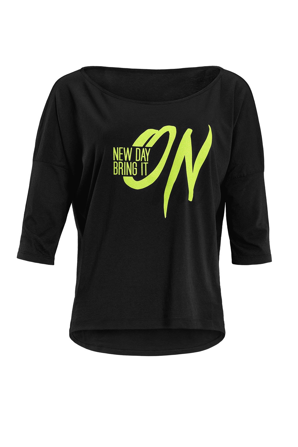 Aufdruck Glitzer- Neon bei Winshape mit leicht«, shoppen »MCS001 ultra Schweiz gelbem online 3/4-Arm-Shirt Jelmoli-Versand