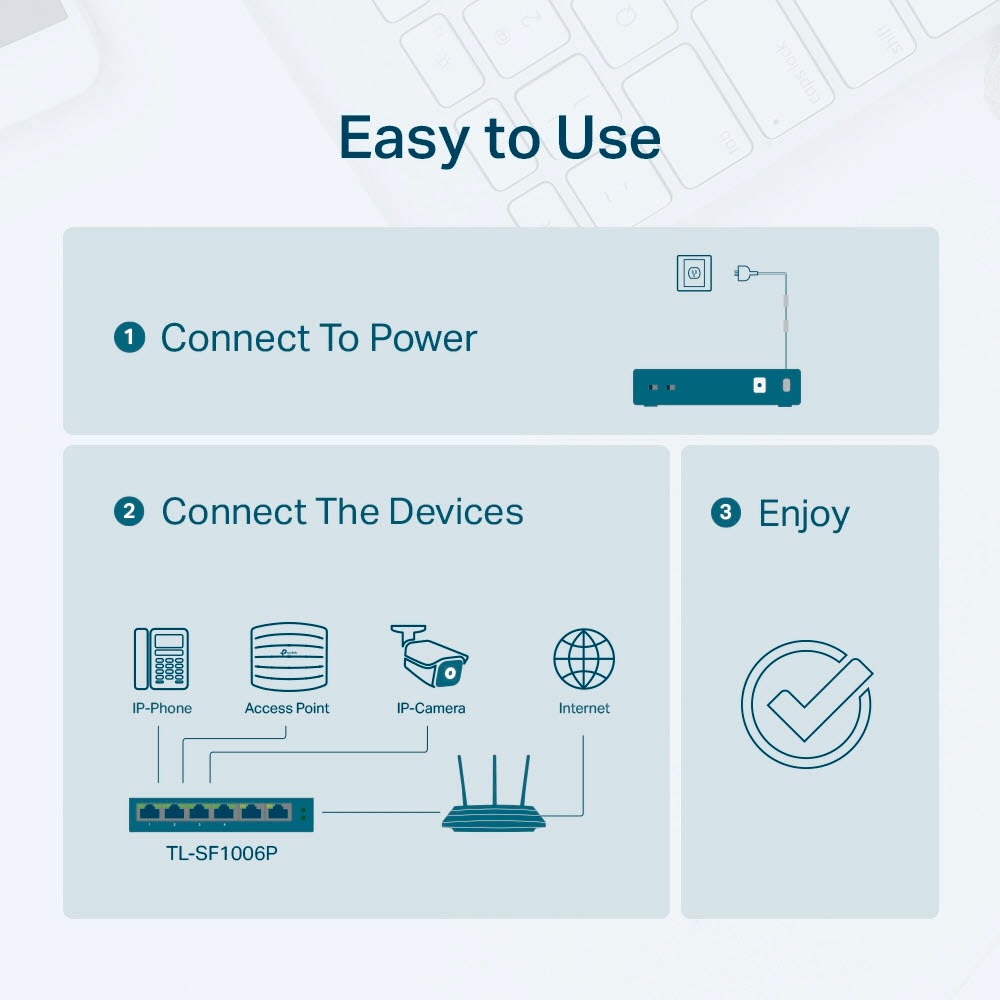TP-Link Netzwerk-Switch »TL-SF1006P 6-Port 10/100Mbps (4x PoE+) Switch«