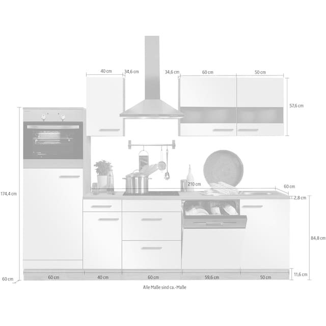 ❤ OPTIFIT Küchenzeile »Kalmar«, ohne E-Geräte, Breite 270 cm entdecken im  Jelmoli-Online Shop