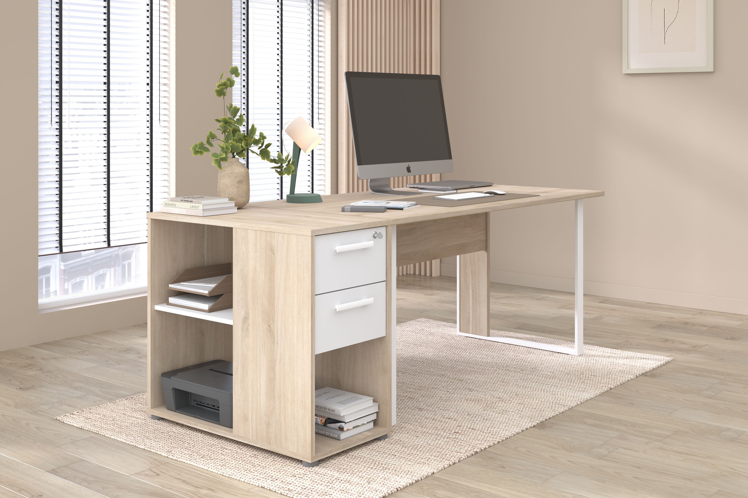 Parisot Büromöbel-Set "Start Up" Set, 1-tlg., 2 tlg. Gesamtarbeitsfläche 189 x 80cm