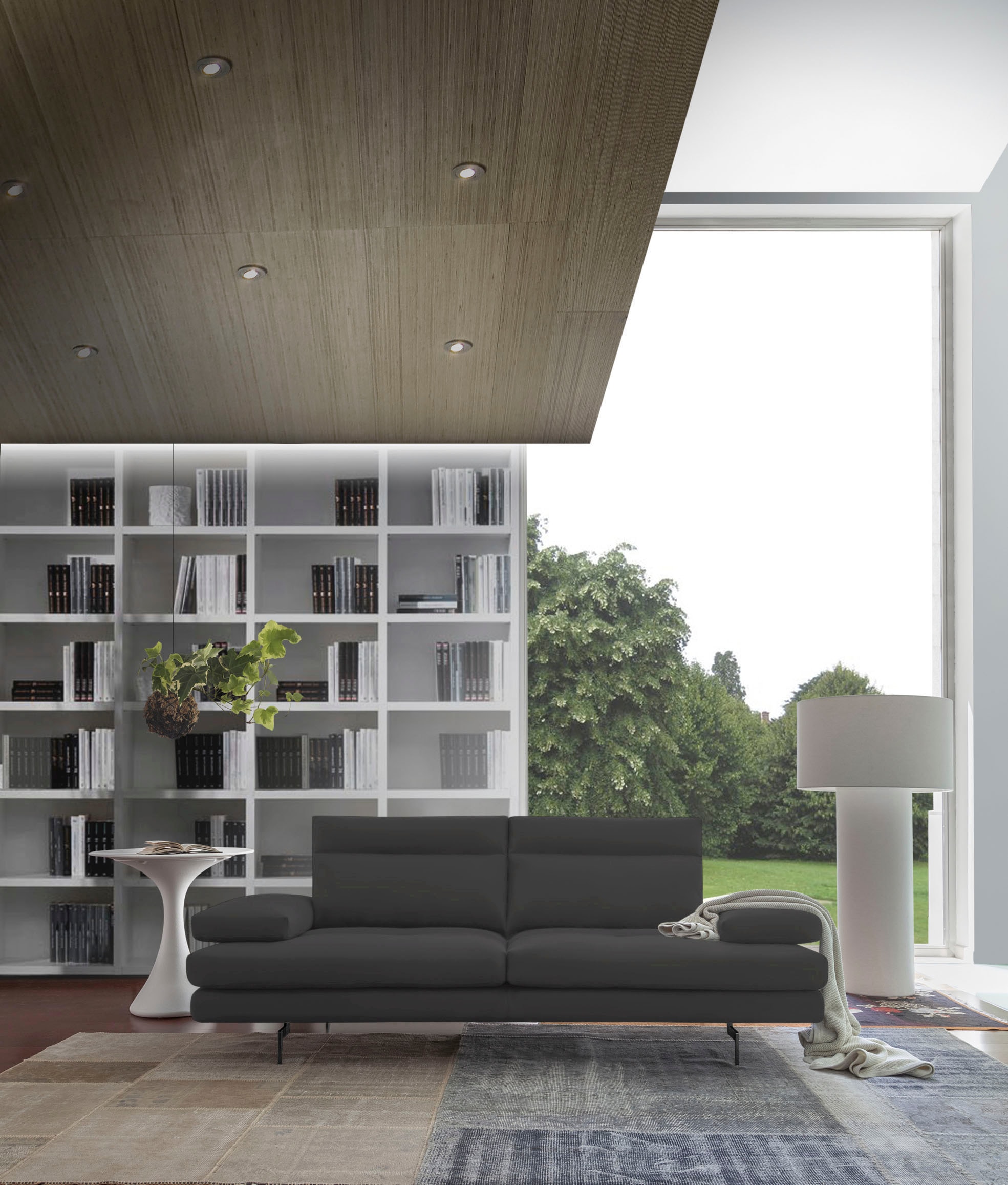 CALIA ITALIA 3,5-Sitzer »Toby Wing, italienisches Designsofa, super bequem, Megasofa«, inkl. Sitztiefenverstellung und Armteilfunktion, Füsse in Schwarz matt