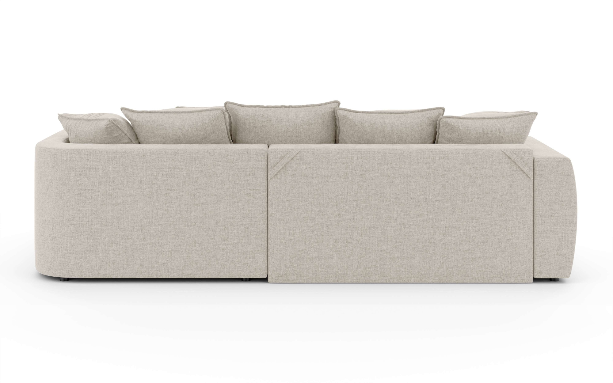 INOSIGN Ecksofa »Kahekili, Schlafsofa mit Bettkasten, Masse B/T/H: 255/181/90/ cm«, L-Form mit Wellenunterfederung, 7 Rückenkissen und 2 Zierkissen