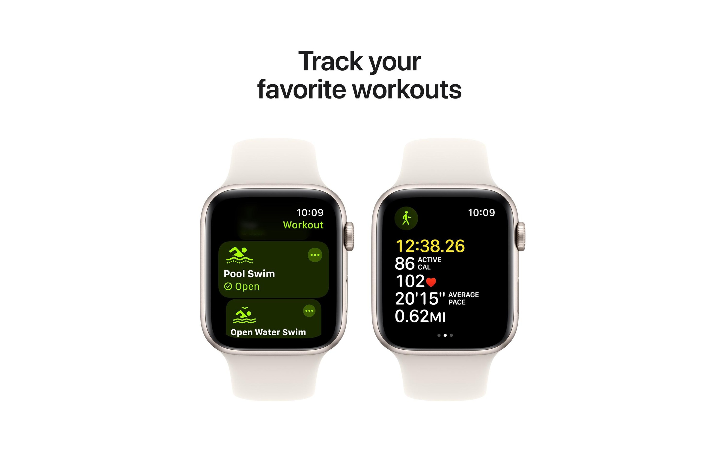 Apple Watch SE (2024), 44 mm, GPS, Sport Band S/M, Polarstern