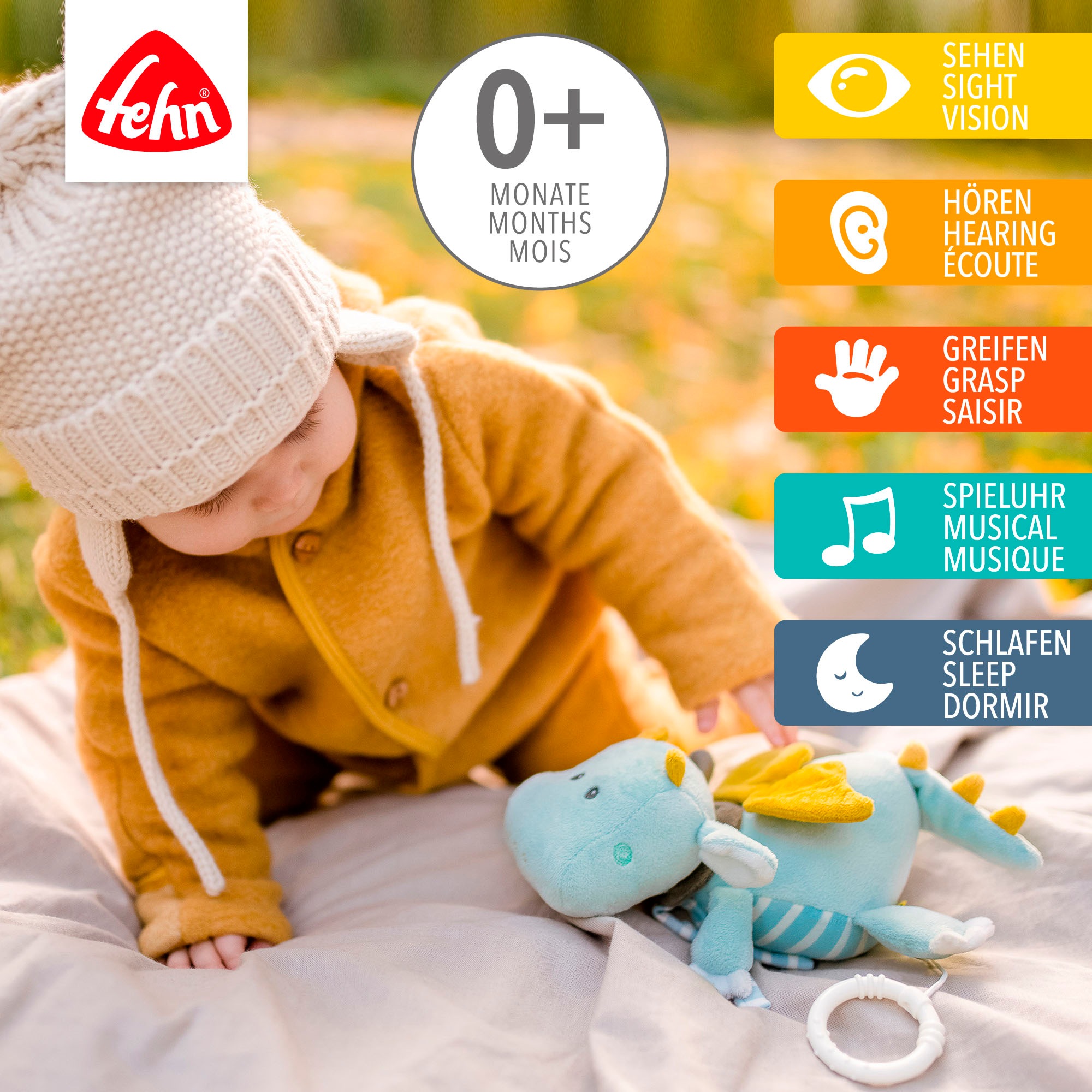 Fehn Spieluhr »Little Castle, Drache, gross«, mit herausnehmbarem Spielwerk