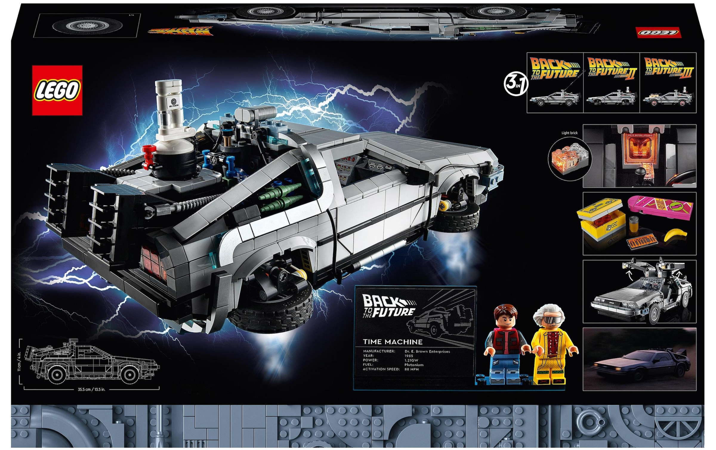 LEGO® Spielzeug-Auto »to the Future Zeitmaschine 10300«, (1872 tlg.)