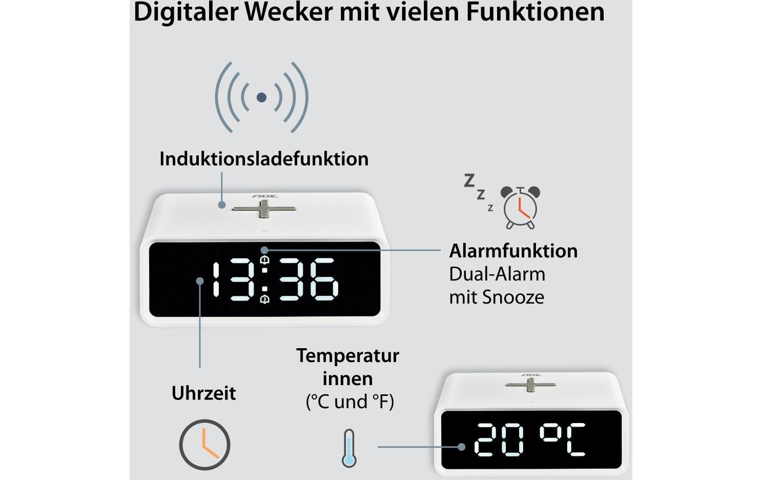 ADE Wecker »mit Temperaturanzeige«