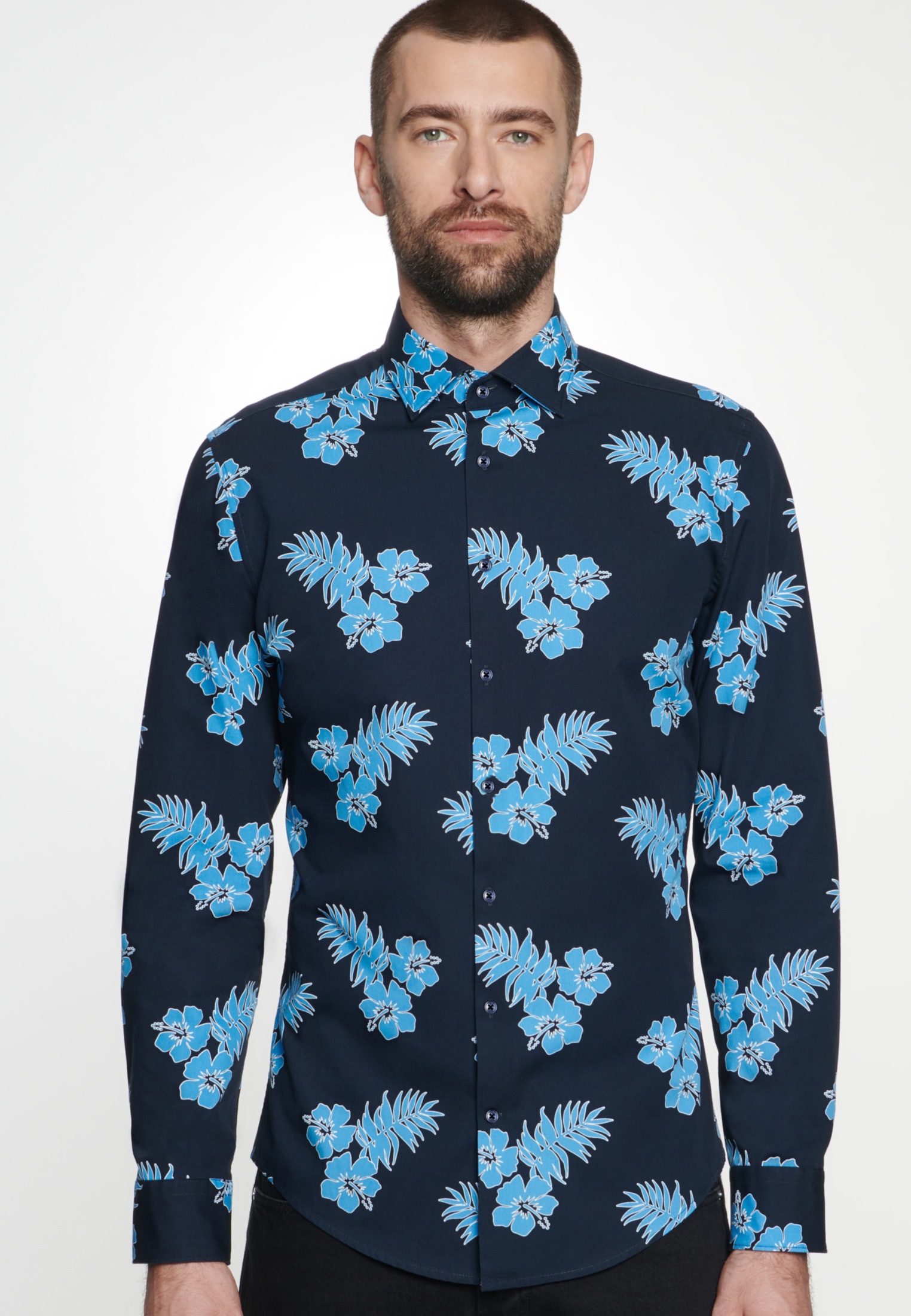 seidensticker Businesshemd »Shaped« Shaped Langarm Kentkragen Floral