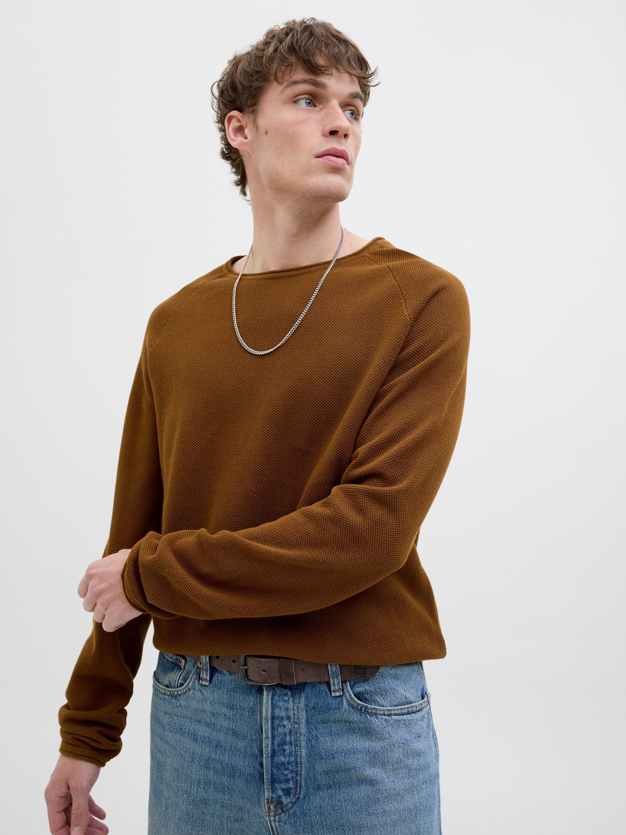 Jack & Jones Rundhalspullover »JJEHILL KNIT CREW NECK NOOS« mit Strukturstrick
