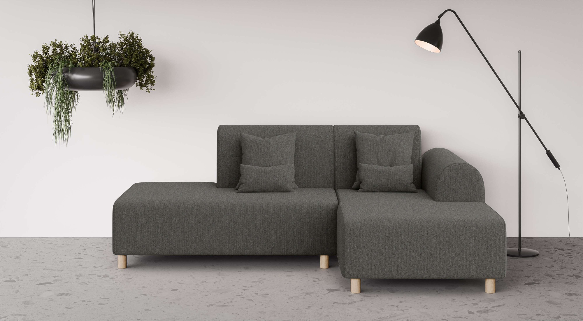 GOODproduct Ecksofa "Suyala" L-Form mit Hocker
