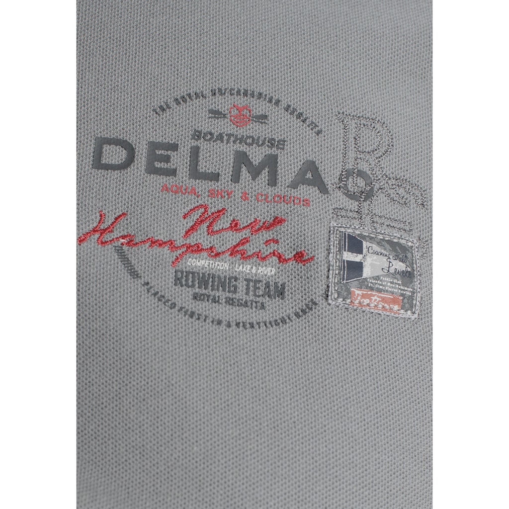 DELMAO Poloshirt, mit Brustprint und Stickerei - NEUE MARKE!