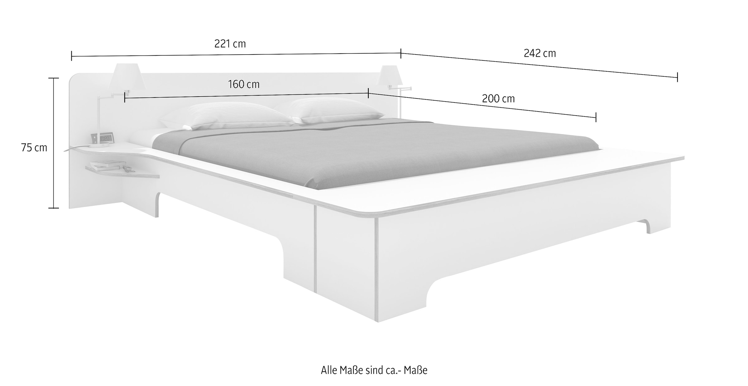 Müller SMALL LIVING Bettgestell »PLANE«, wahlweise mit Bettkasten, ausgezeichnet mit dem German Design Award