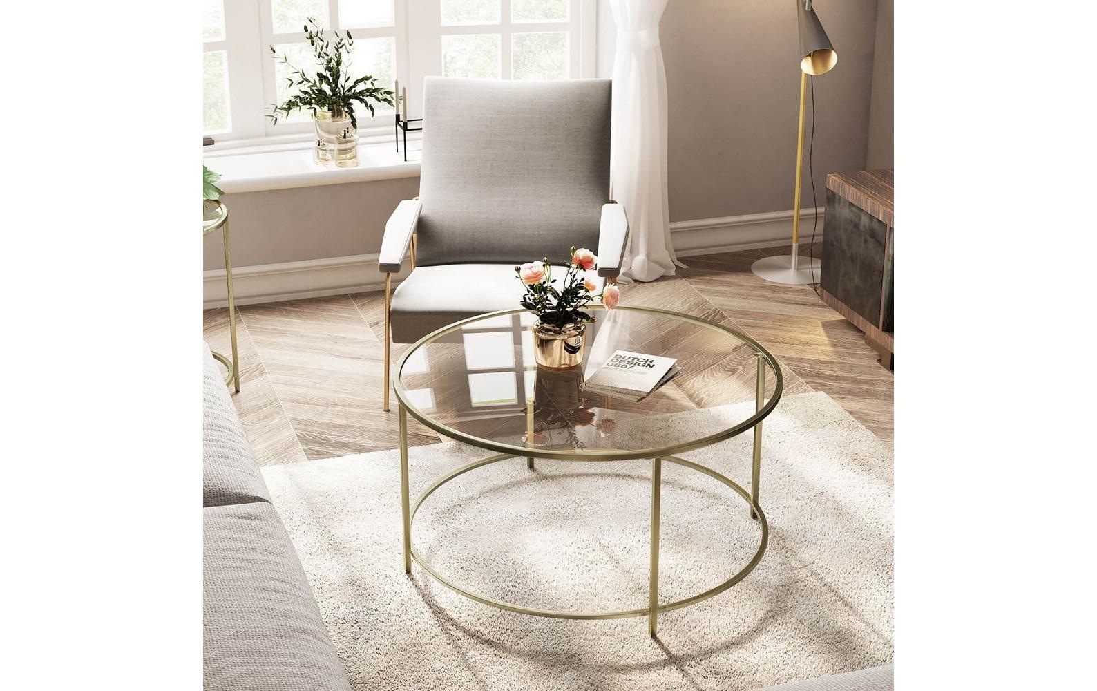 VASAGLE Beistelltisch »84 x 45.5 cm Goldfarben«