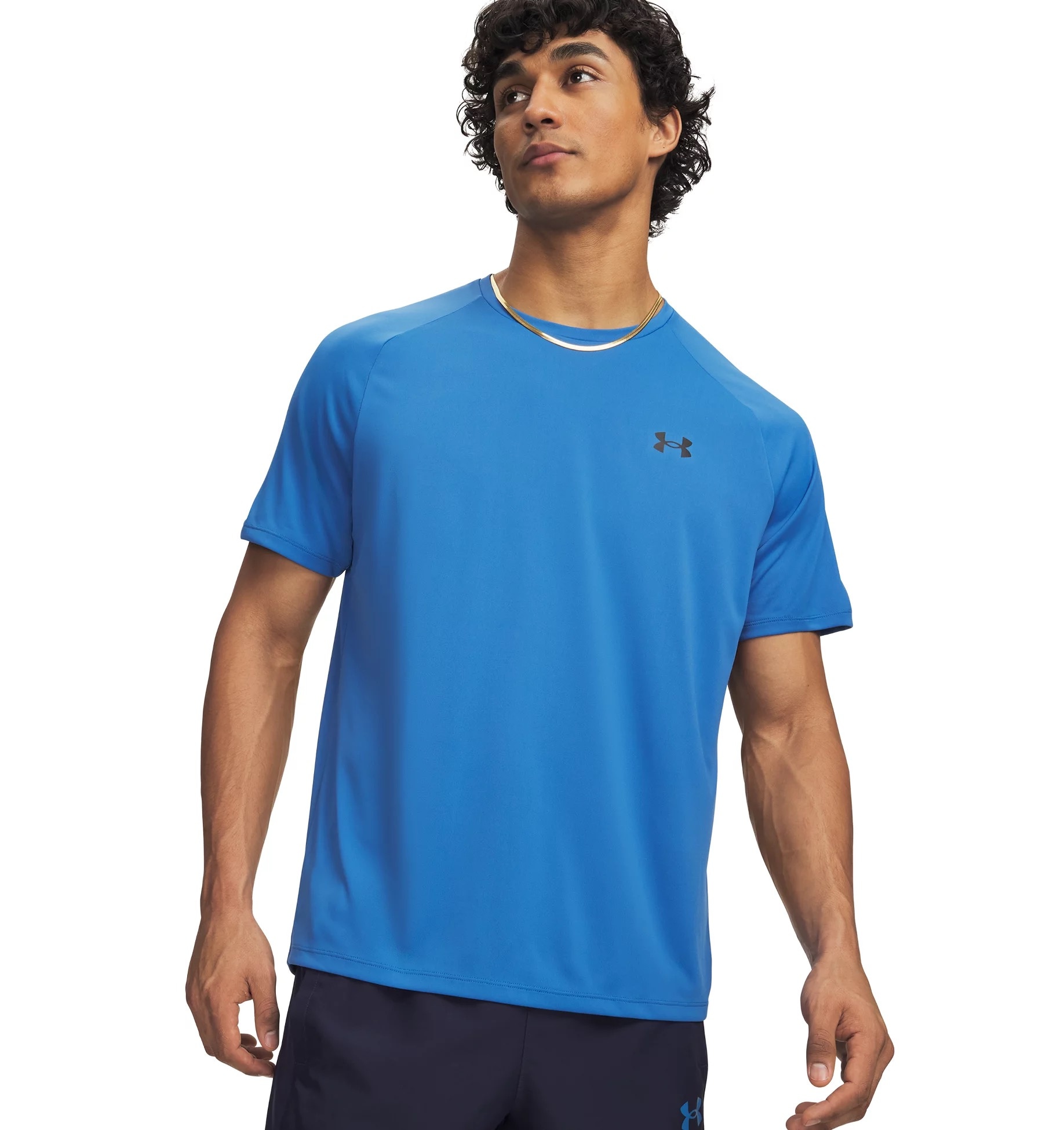 Under Armour Aegean Blau, Schwarz Trainingsshirt "Ua Tech 2.0 Ss Tee" Kurzarm-Design, Mit Rundhalsausschnitt, Atmungsaktiv