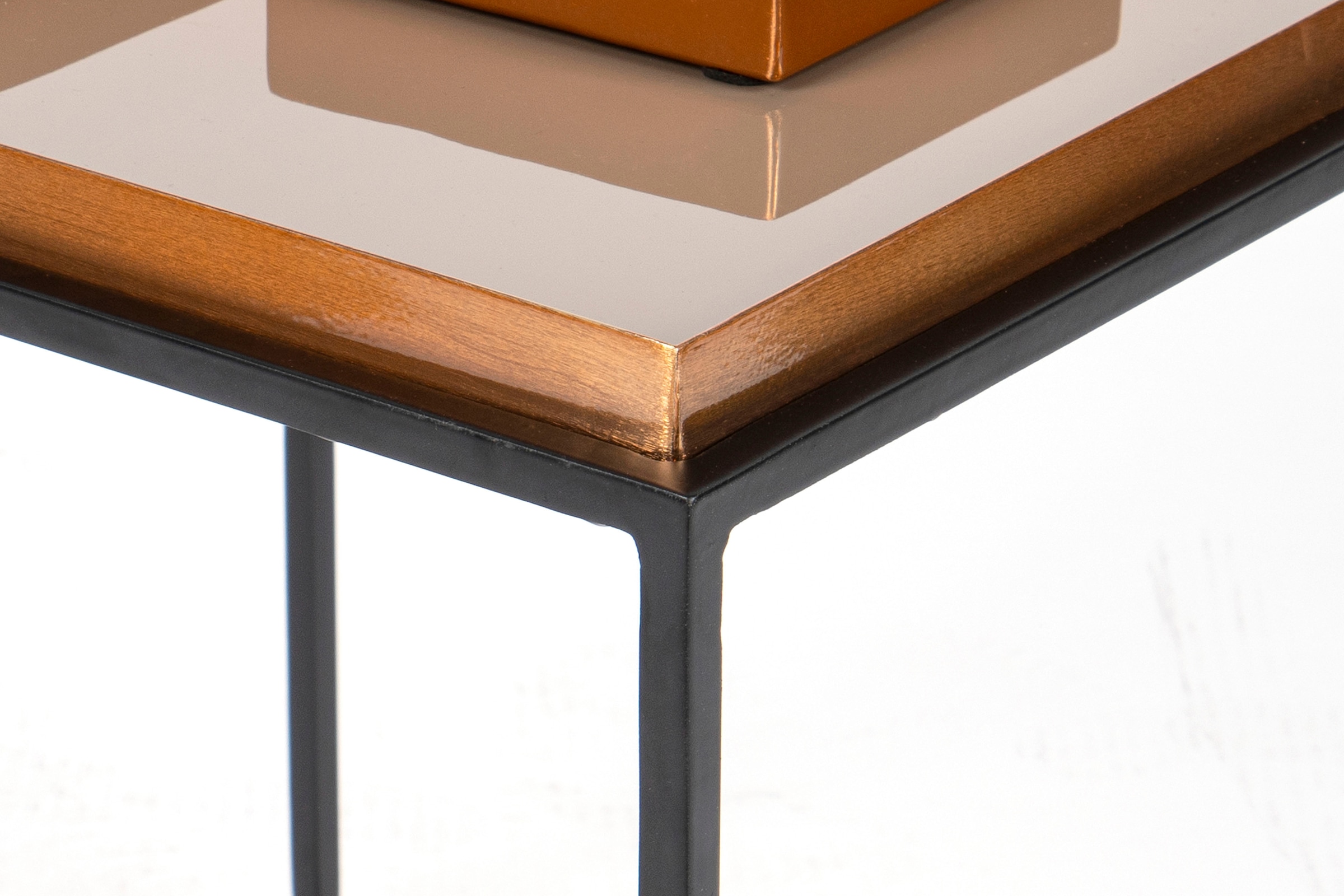Kayoom Beistelltisch »Famosa, Metall-Beistelltisch in quadratischer Form«, (1 St.), Bunter Tisch, Schalenmasse: 11 x 11 x 2 / 15,8 x 11 x 2 cm