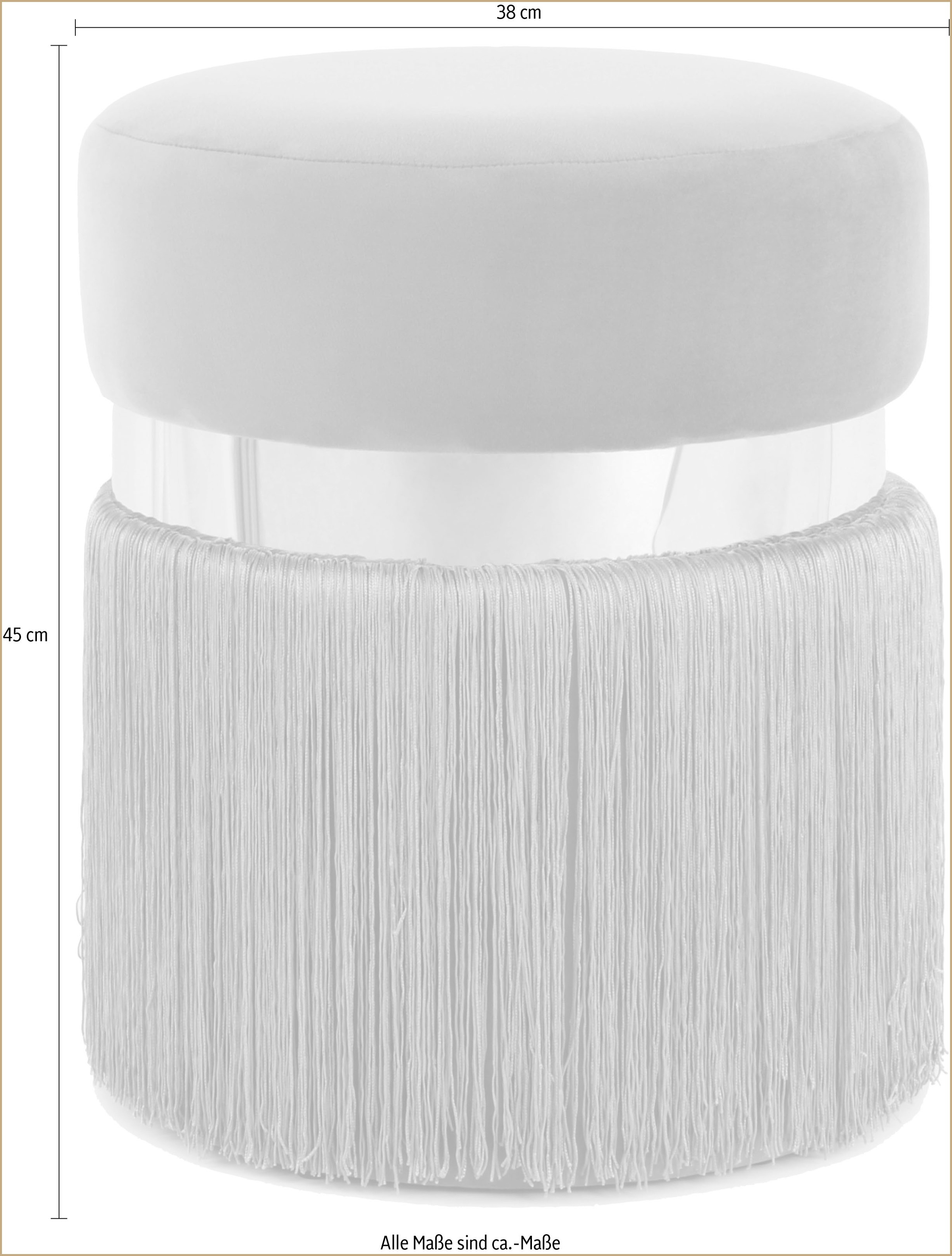 Kayoom Sitzhocker »Hocker Rebecca 925, Sitzpouf in runder Form,mit samtigem Bezug«, (1 St.), pflegeleicht, modern, vielseitig verwendbar, Sitzfläche gepolstert