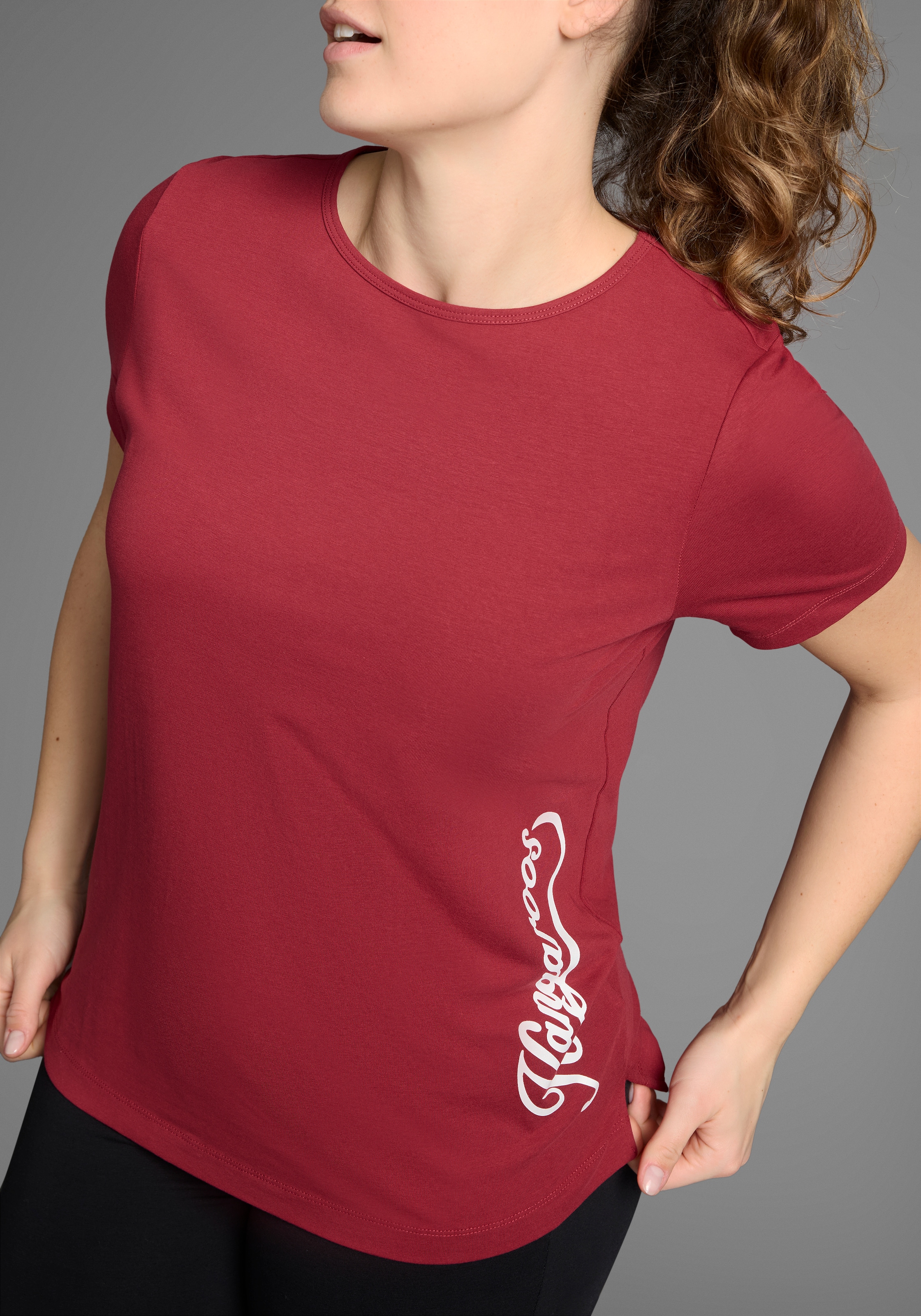 KangaROOS T-Shirt, Kurzarm, figurumspielend, unifarben, Rundhalsausschnitt, casual