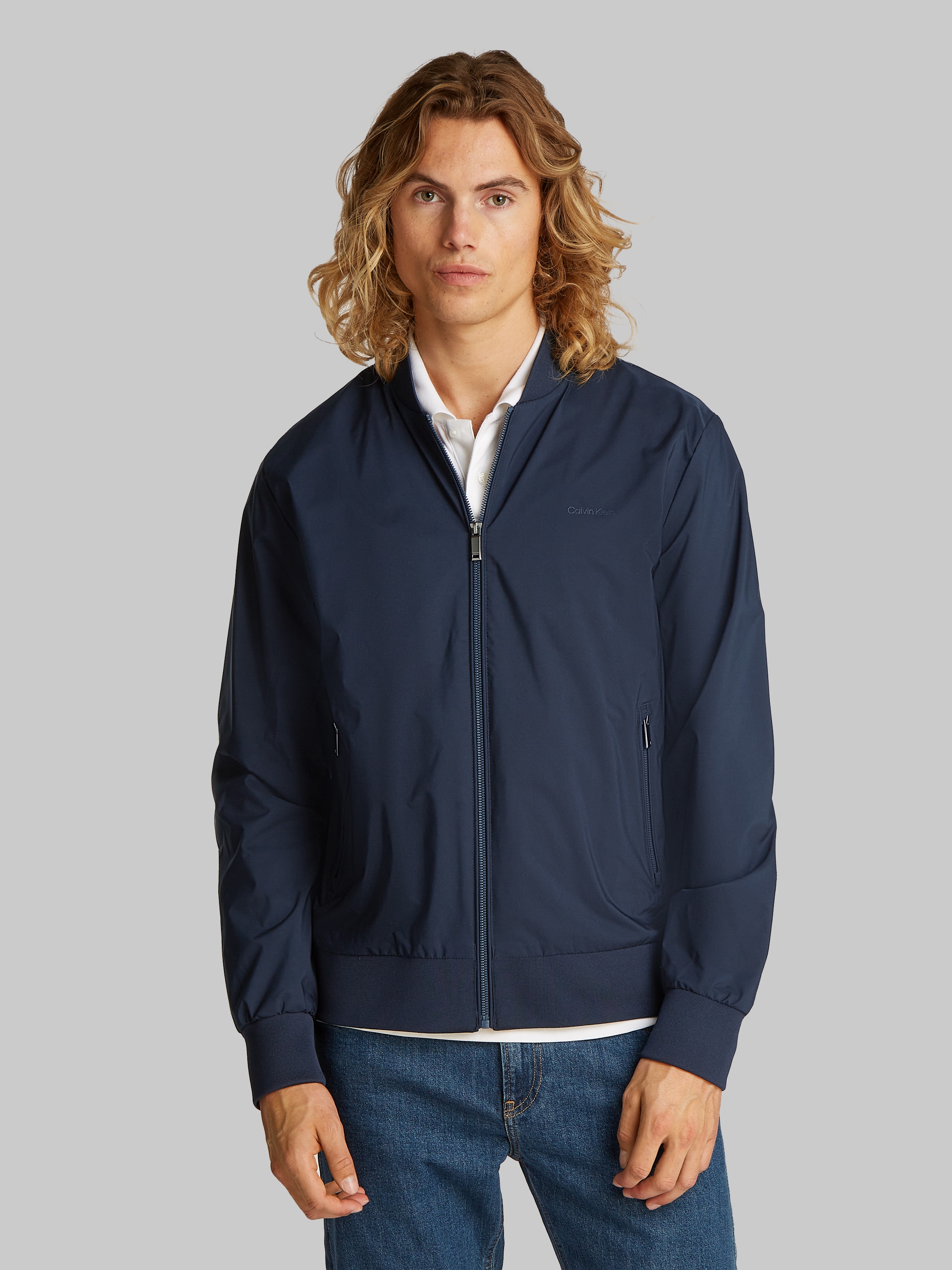 Calvin Klein Bomberjacke »MATTE BOMBER« ohne Kapuze Regular fit, mit Rundhalsausschnitt