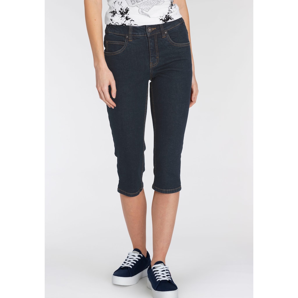 Arizona Caprijeans »Bund mit seitlichem Gummizugeinsatz«, High Waist