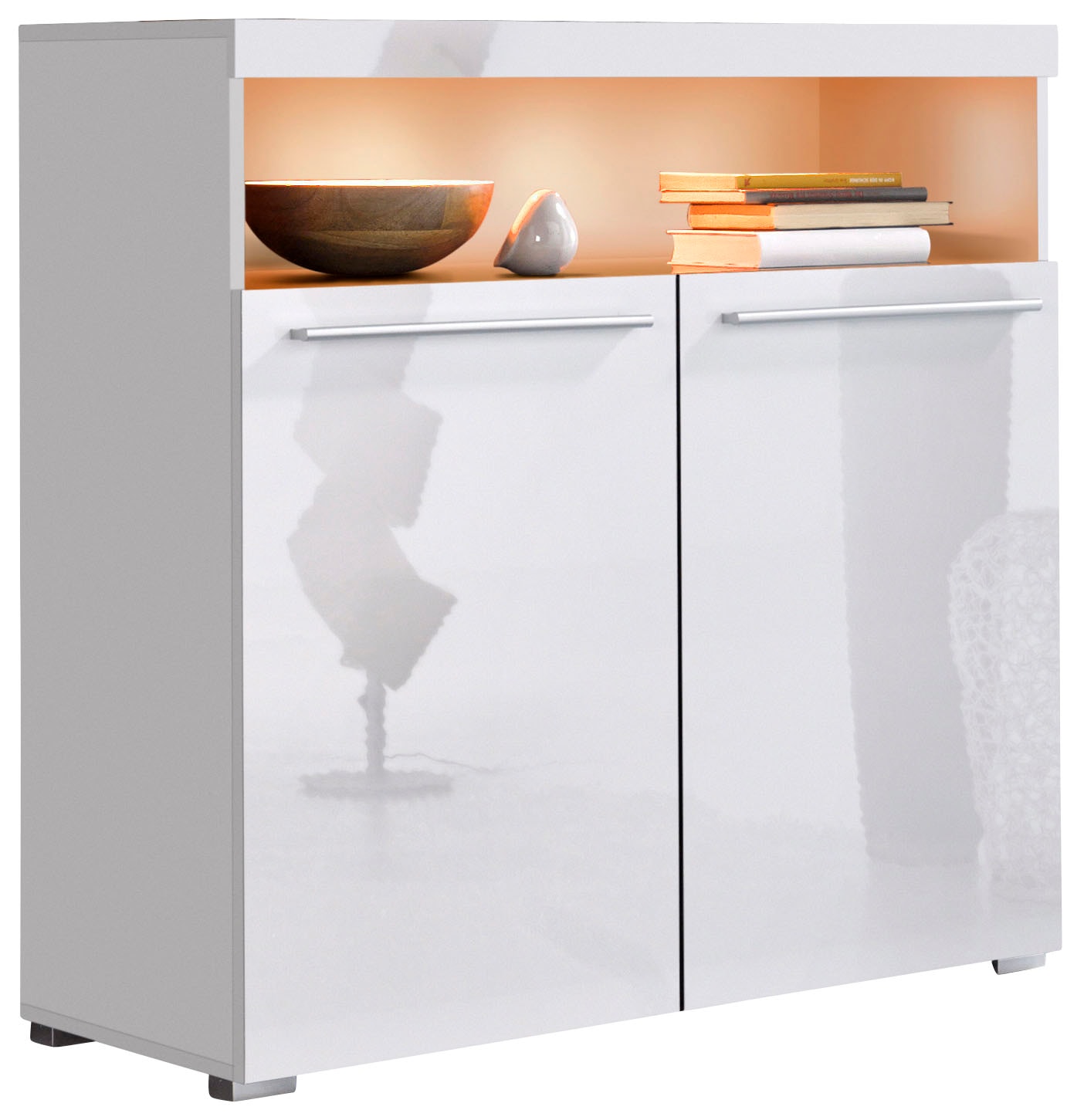 INOSIGN Kommode »India, Breite 91cm, stilvolle Anrichte mit 2 Türen und offene Fach«, Sideboard viel Stauraum, ohne Beleuchtung