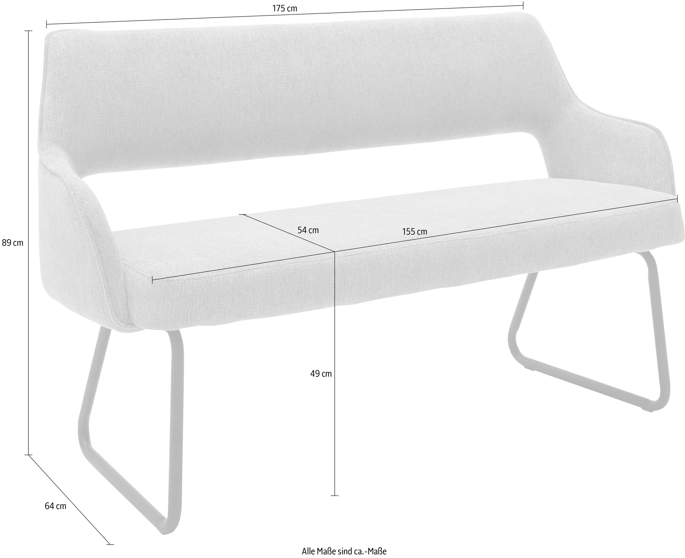 MCA furniture Polsterbank »Bangor«, Sitzbank frei im Raum  stellbar,Stoffbezug, Breite 175 cm online shoppen | Jelmoli-Versand