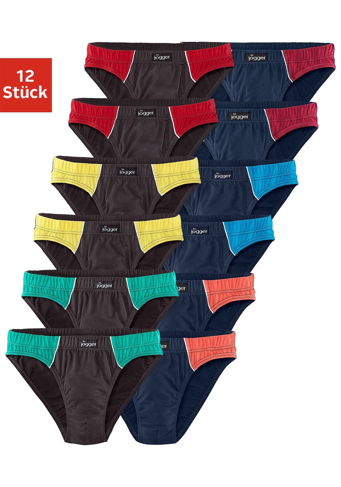 le jogger® Slip, (Packung, 12 Jelmoli-Versand online bestellen | mit Farbhighlights St.)