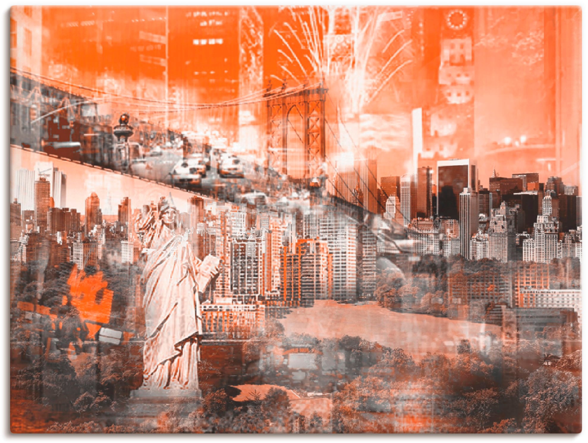 Artland Wandbild »New York Skyline Collage III«, Amerika, (1 St.), als Leinwandbild, Wandaufkleber oder Poster in versch. Grössen