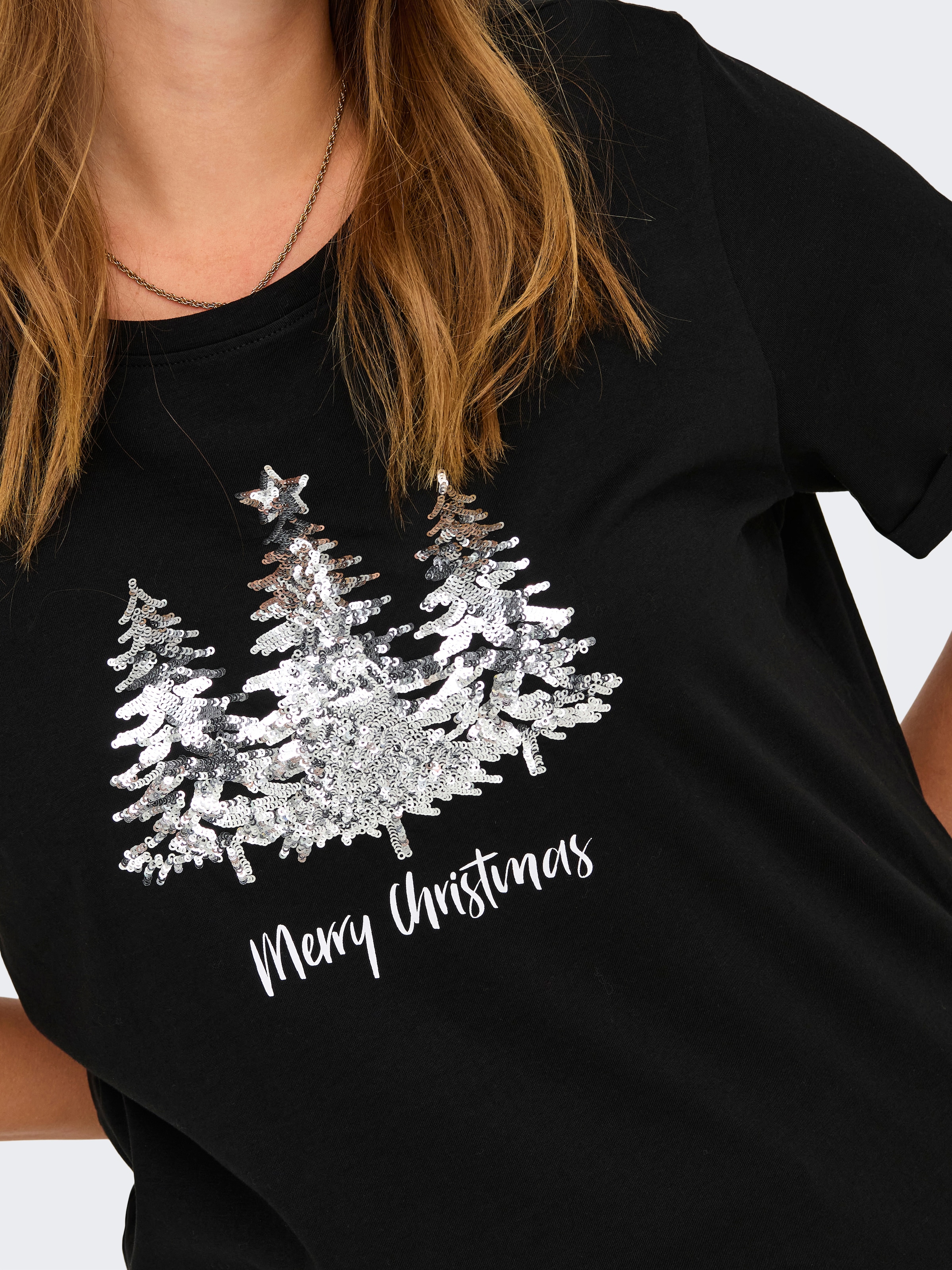 ONLY CARMAKOMA Kurzarmshirt »CARKITI LIFE STAR S/S O-NECK TEE X-MAS«