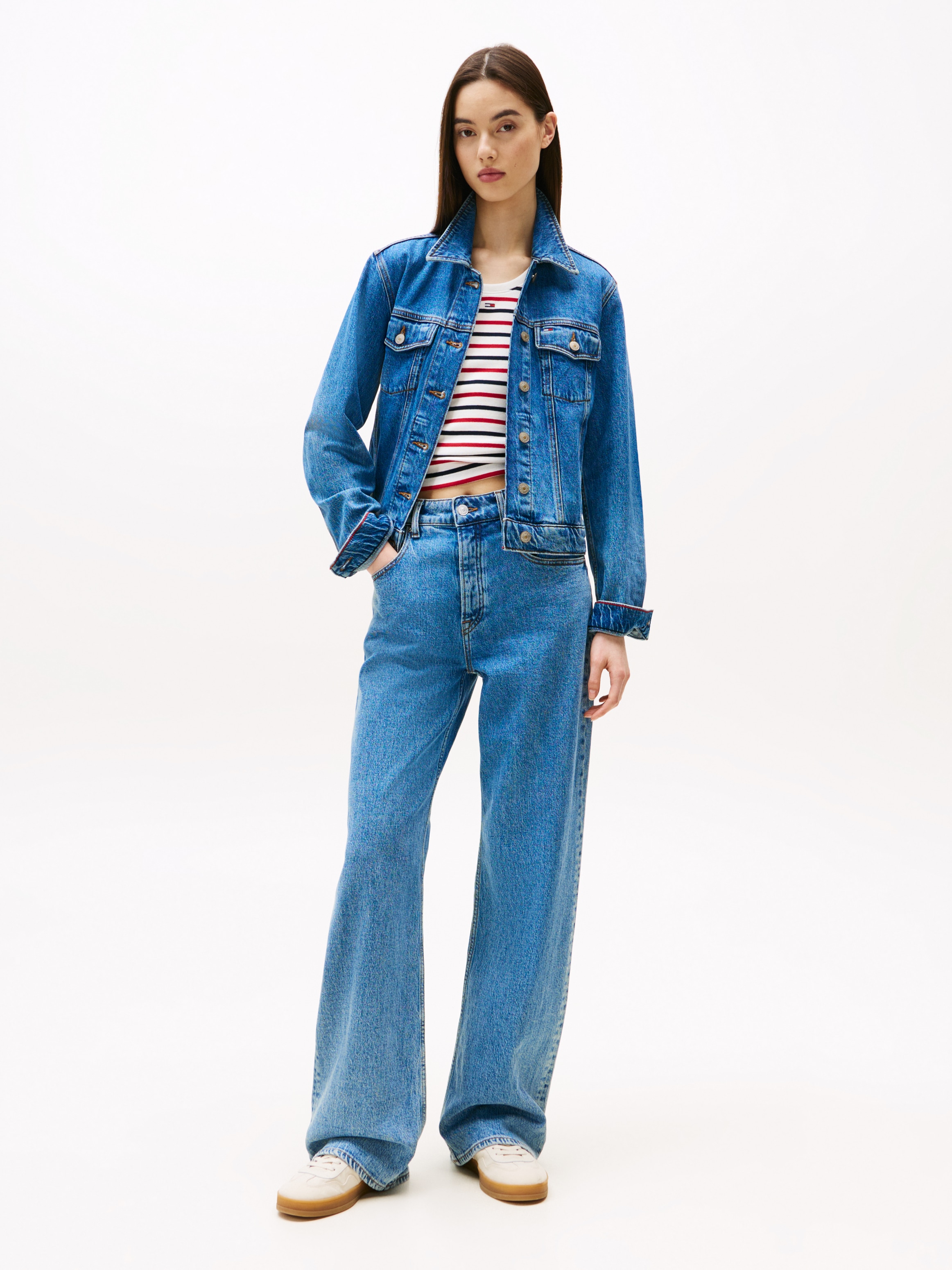Tommy Jeans Relax-fit-Jeans »MIA MR RLXD STR«, in blauer Waschung, mit Hammerschlaufe