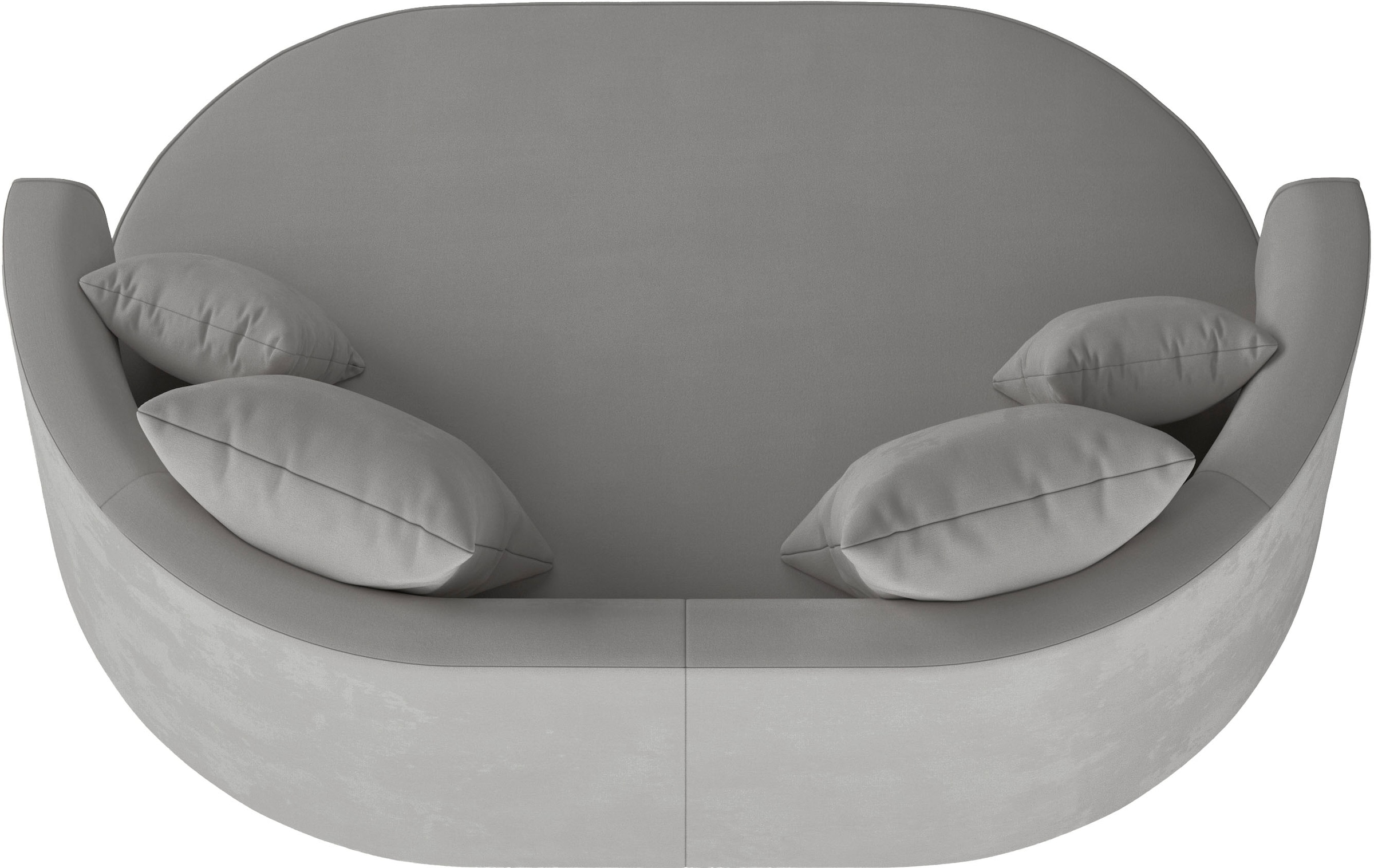 LeGer Home by Lena Gercke 2,5-Sitzer »ISALIE, rundes Loungesofa, mit Kissen, perfekt gepolstert«, moderne Stoffe, mit 4 Zierkissen, extra grosse Sitzfläche
