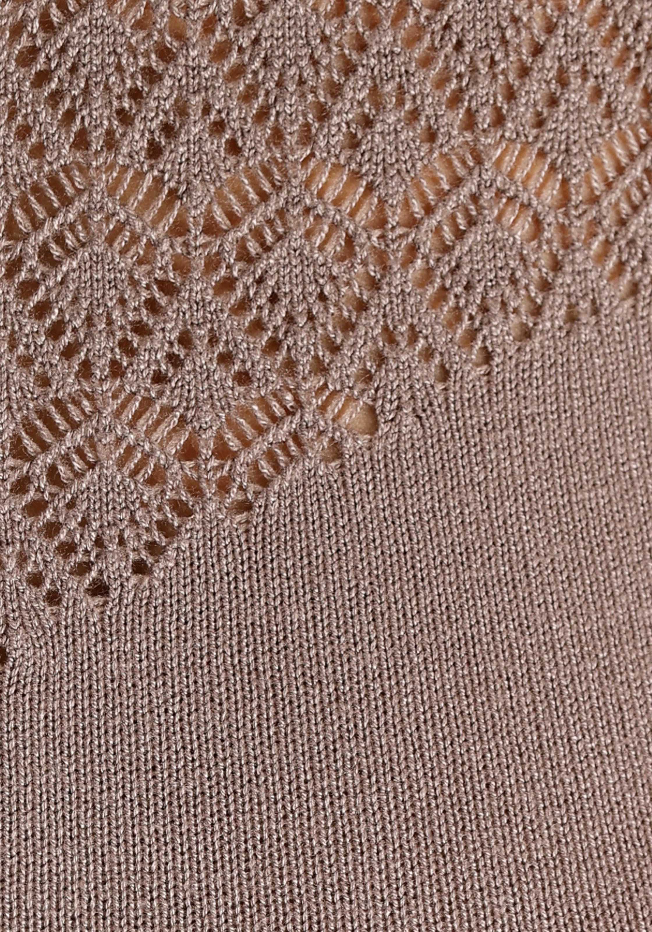 Melrose Stehkragenpullover, mit Ajourstrick und vulominösen Ärmeln