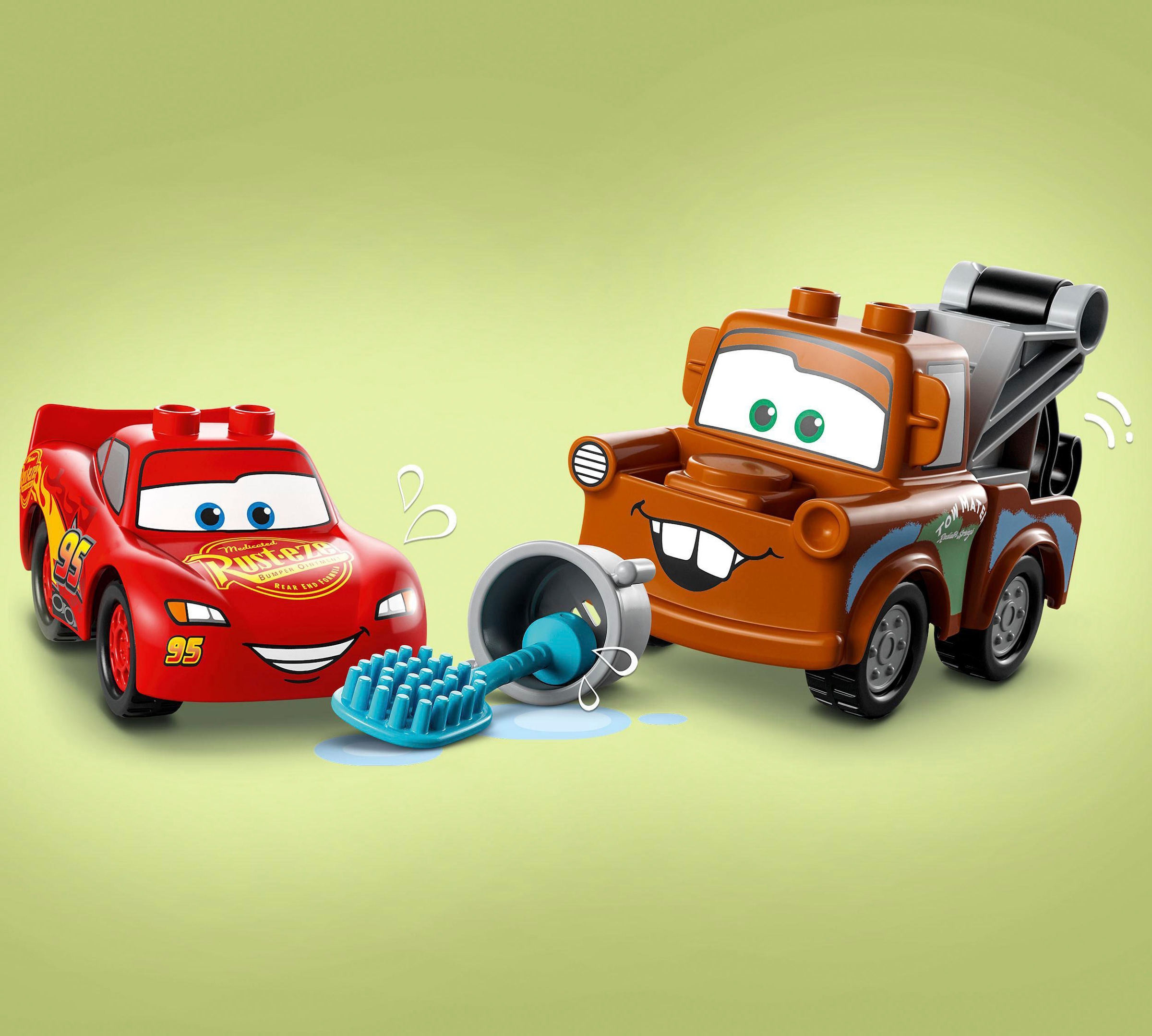 LEGO® Konstruktionsspielsteine »Lightning McQueen und Mater in der Waschanlage (10996), LEGO® DUPLO«, (29 St.), LEGO® DUPLO Disney and Pixar’s Cars; Made in Europe