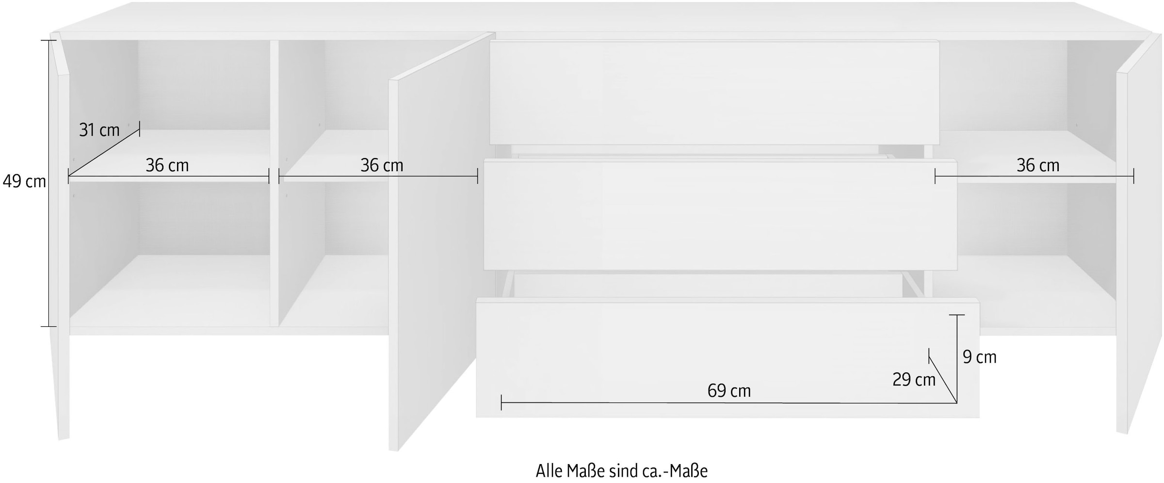 ❤ borchardt Möbel Lowboard »Vaasa«, Breite 190 cm, nur hängend bestellen im  Jelmoli-Online Shop