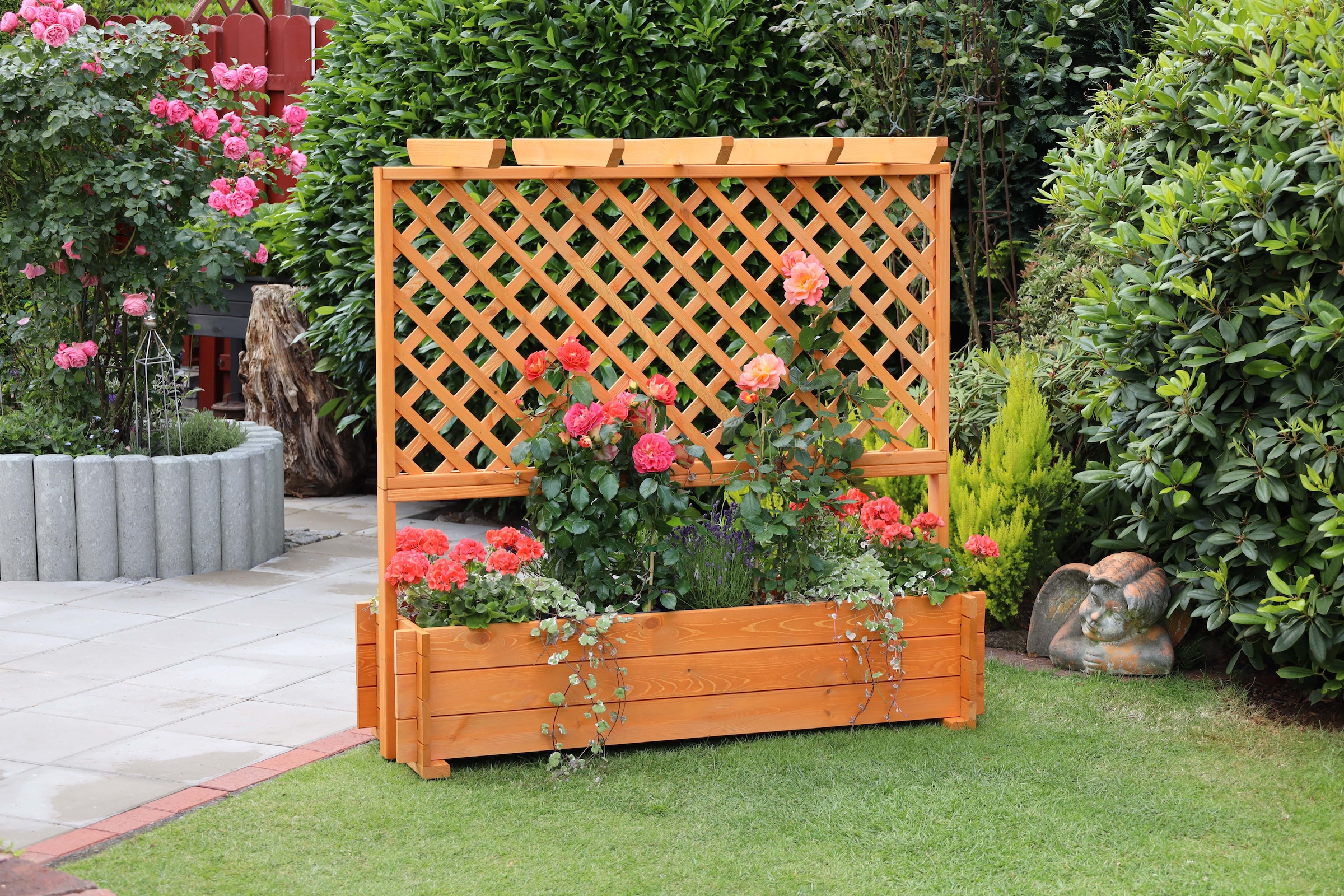 promadino Spalier, Pergola mit Pflanzkasten, BxTxH: 140x65x140 cm