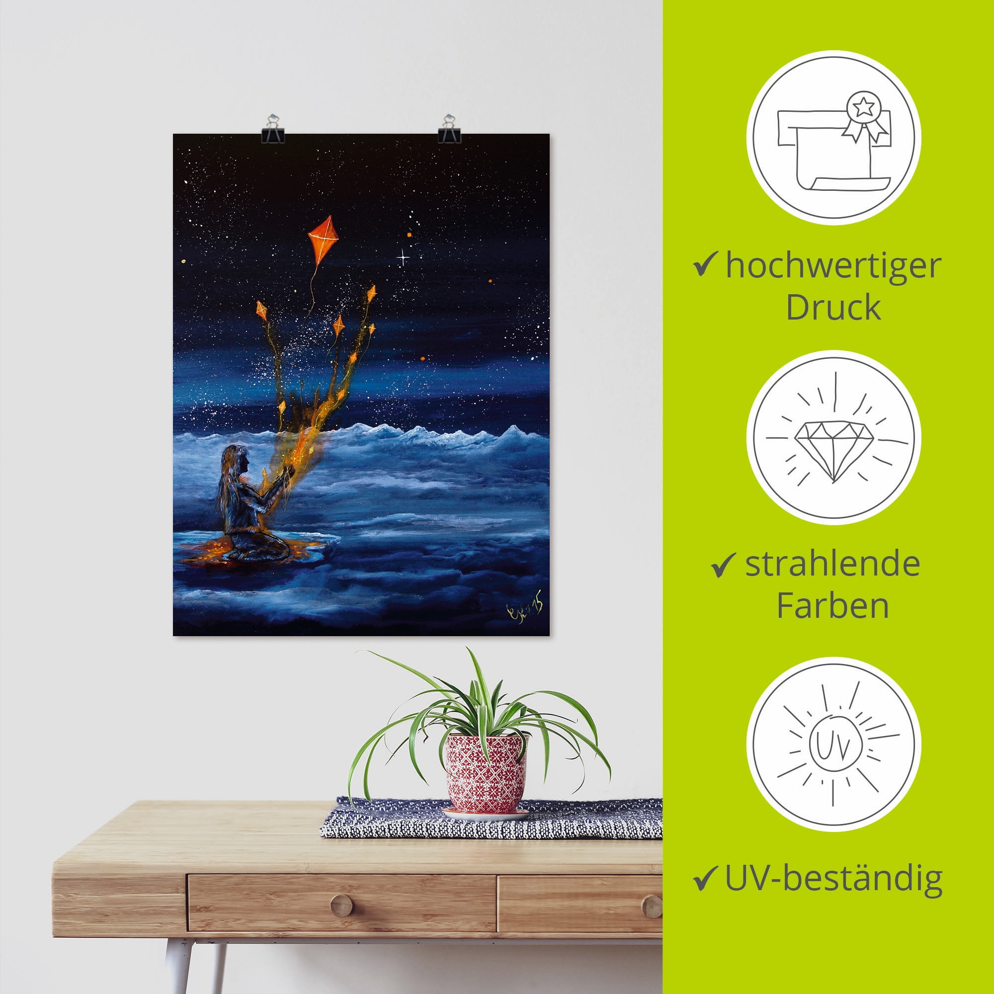Artland Wandbild »Himmlische Drachen«, Dark Fantasy, (1 St.), als Poster, Wandaufkleber in verschied. Grössen
